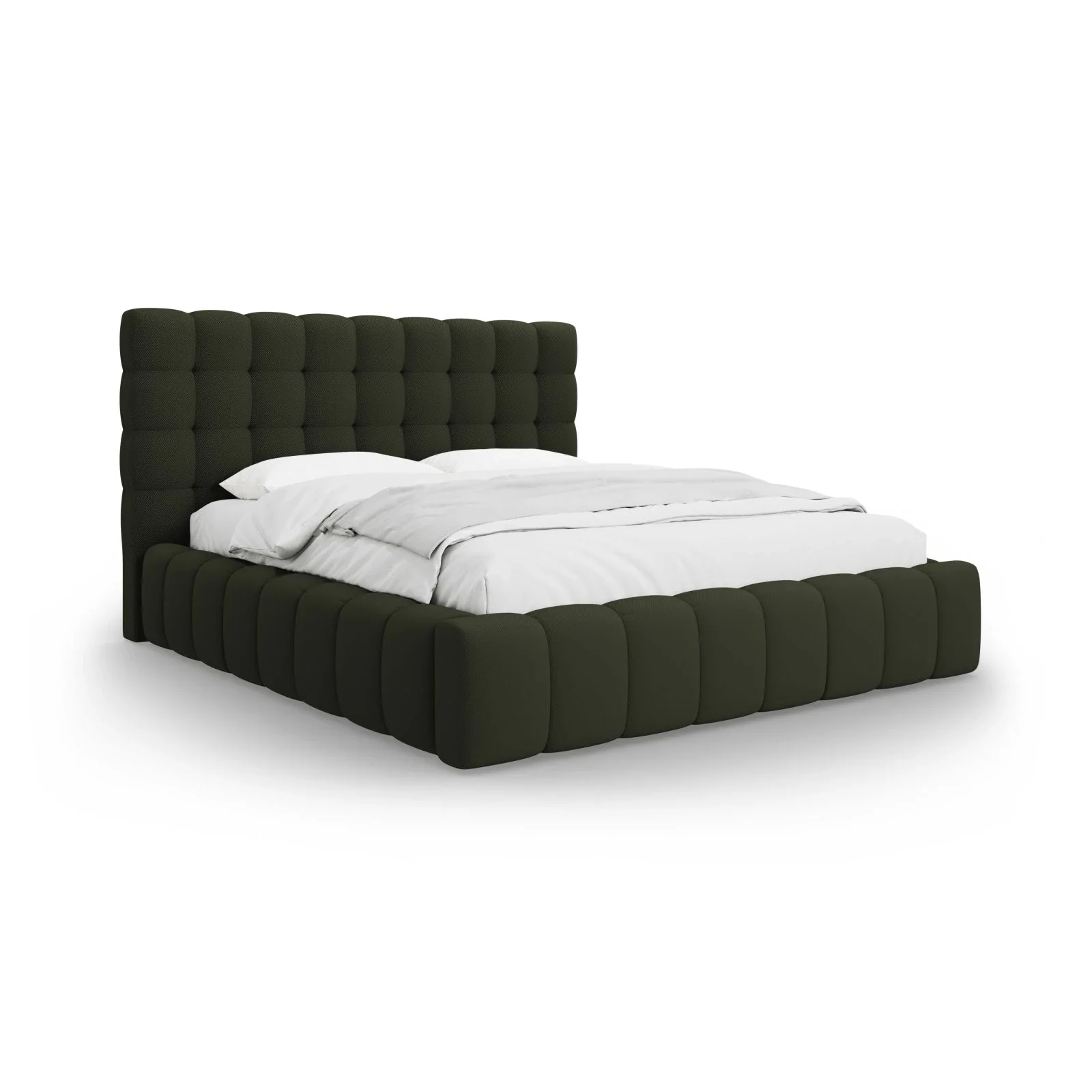 Mamaia Bett mit Stauraum und Kopfteil in Samt oder Strukturstoff, 180x200 cm - Image 43