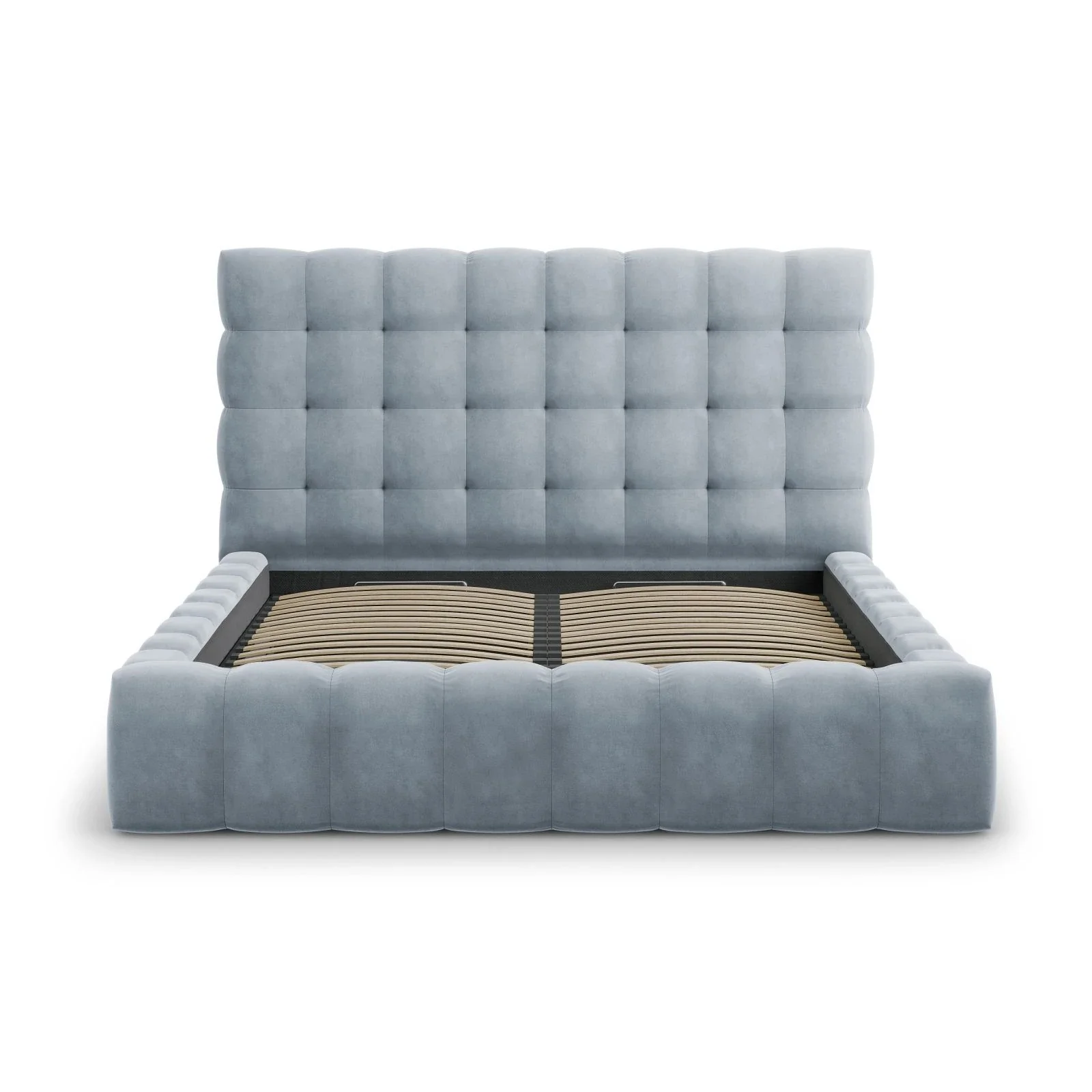 Mamaia Bett mit Stauraum und Kopfteil in Samt oder Strukturstoff, 180x200 cm - Image 60