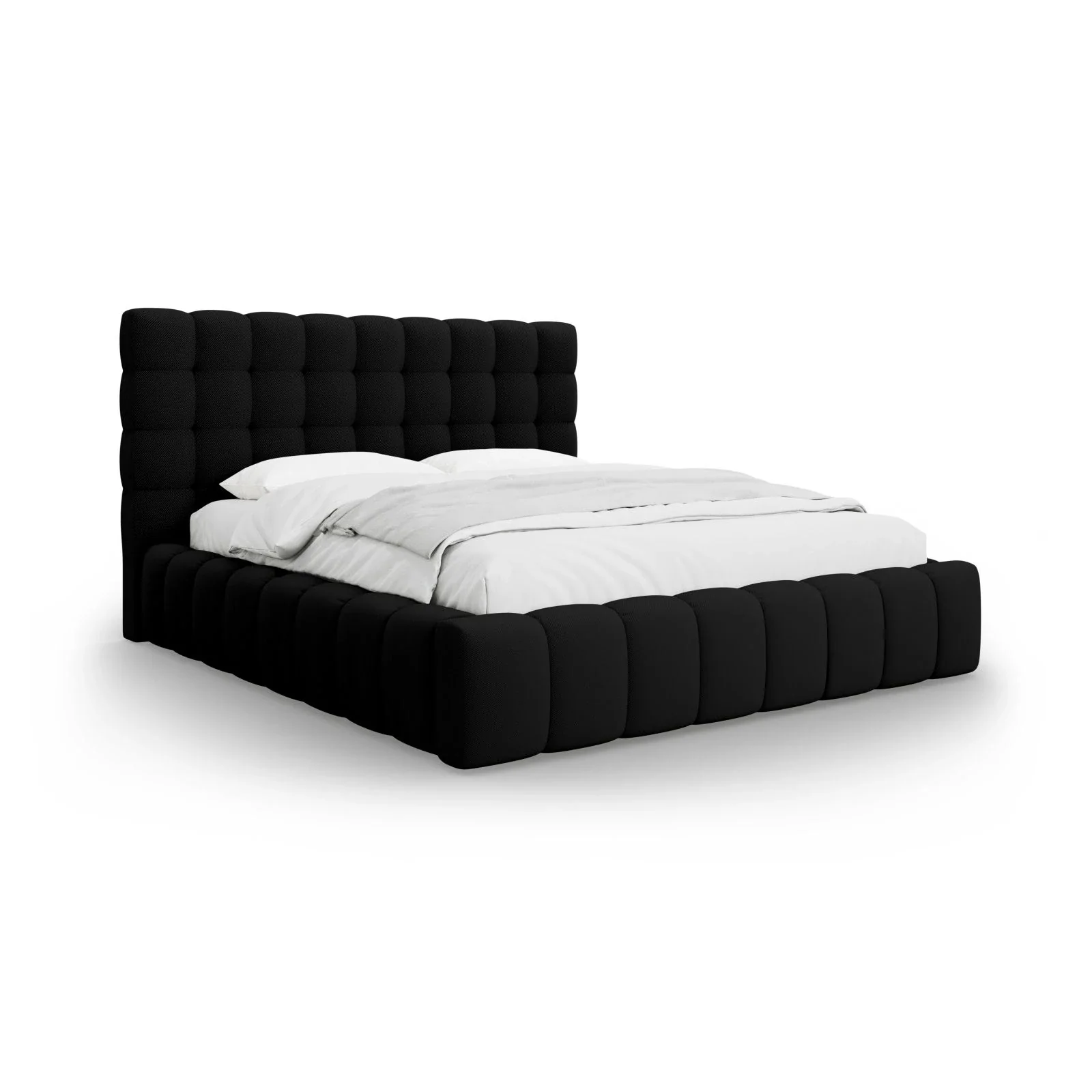 Mamaia Bett mit Stauraum und Kopfteil in Samt oder Strukturstoff, 200x200 cm - Image 29