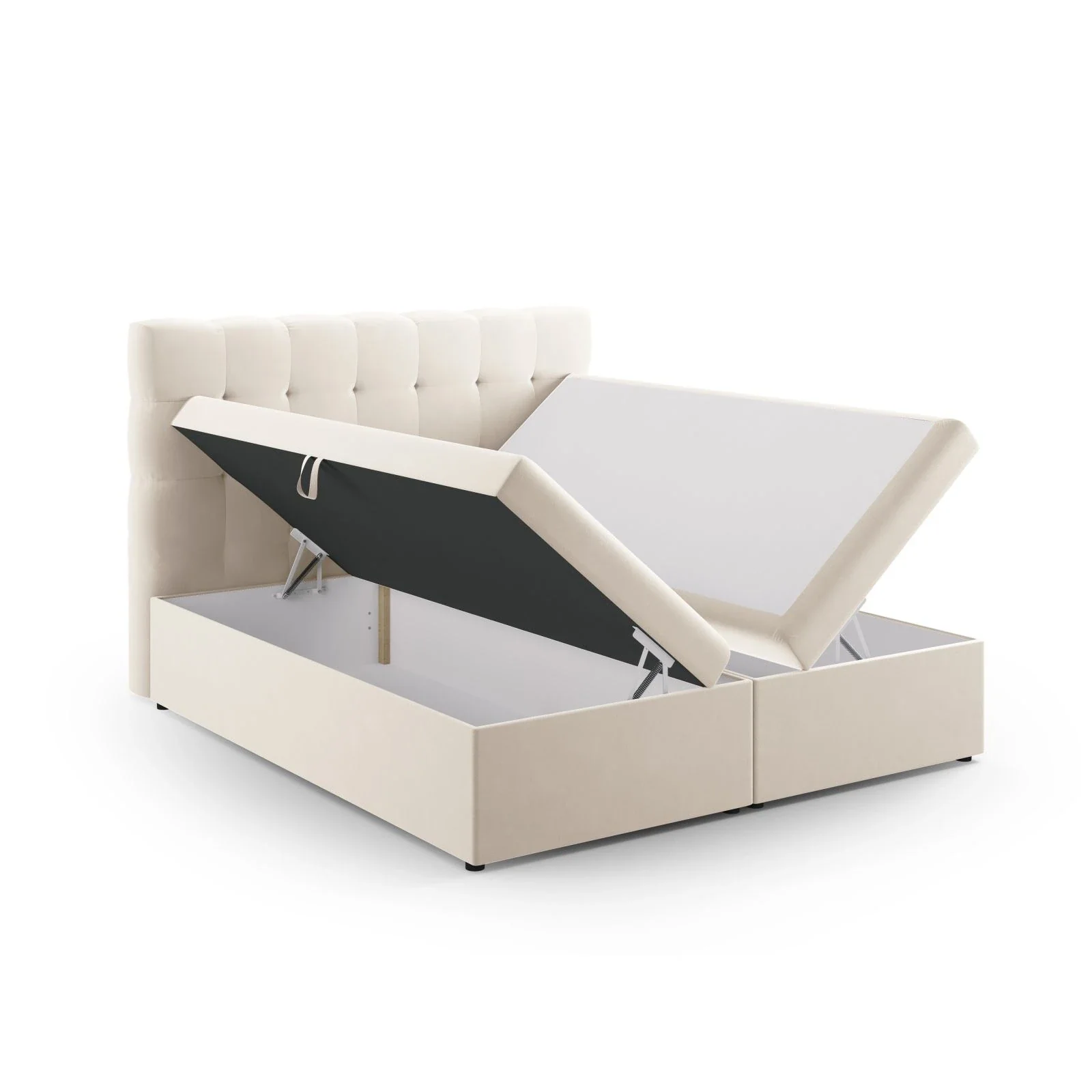 Mamaia Boxspringbett mit Stauraum und Kopfteil in Samt, 140x200 cm - Image 3