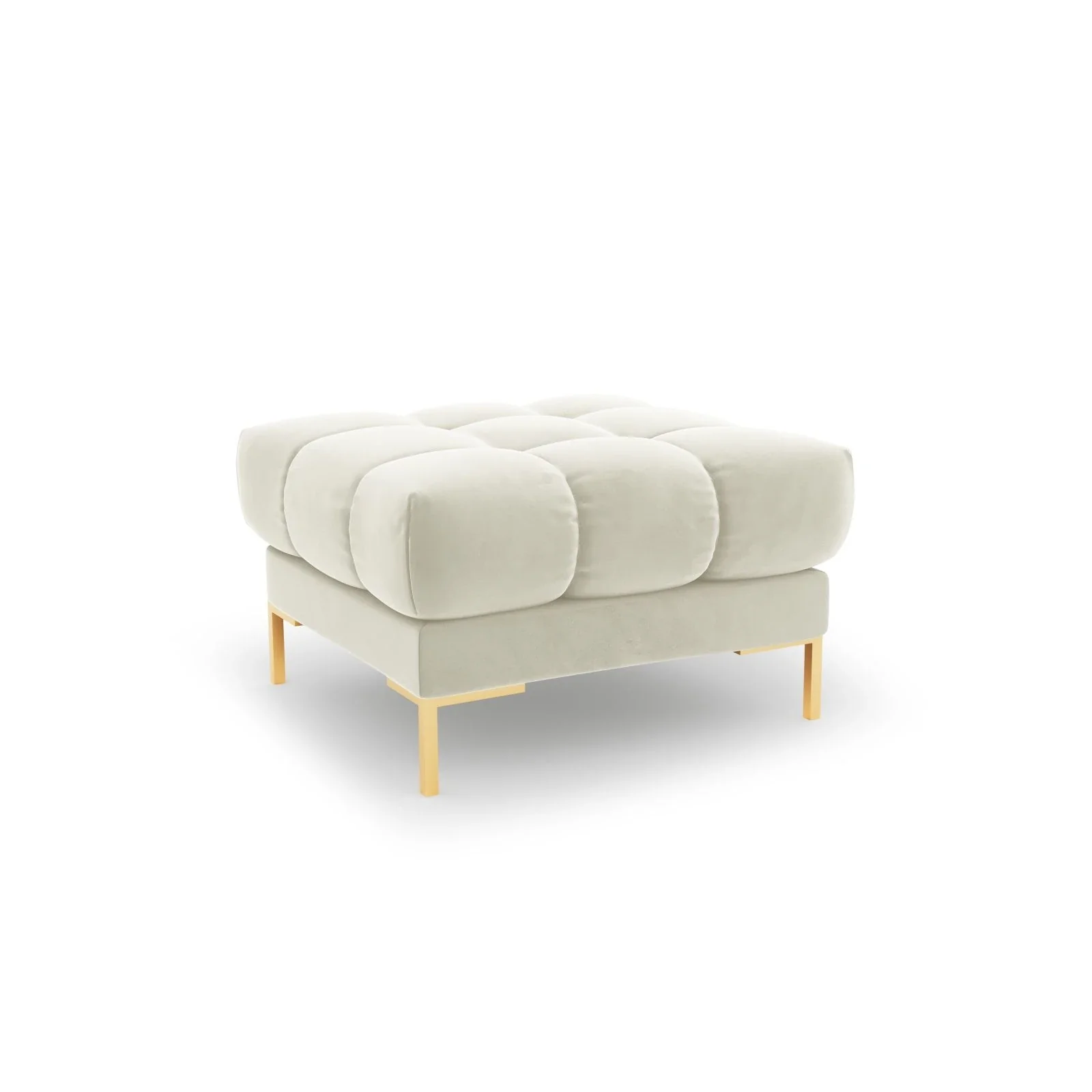 Mamaia Pouf, Beine Goldmetall, mit Bezug aus Samt oder Strukturstoff, 60x60 cm - Image 33