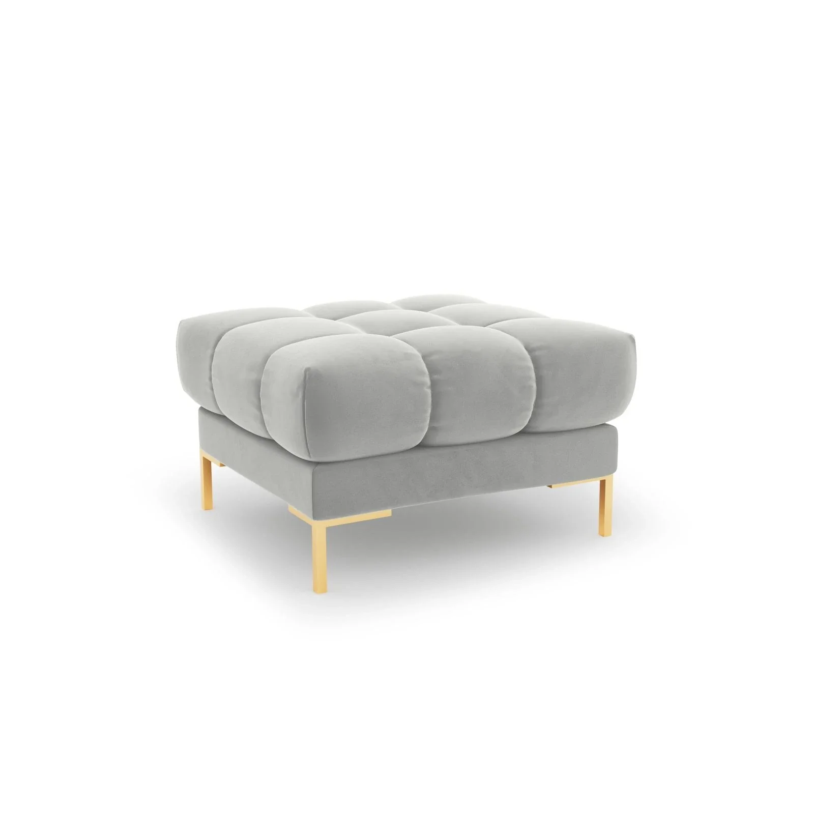 Mamaia Pouf, Beine Goldmetall, mit Bezug aus Samt oder Strukturstoff, 60x60 cm - Image 37
