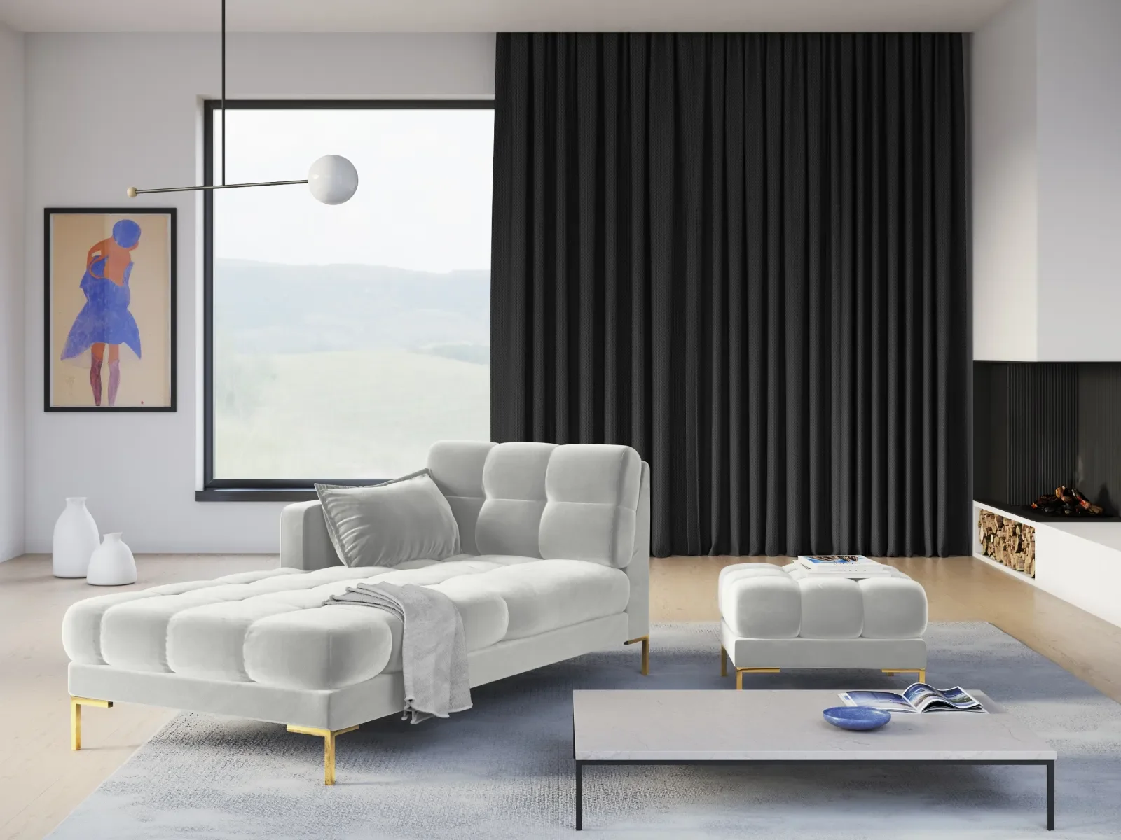Mamaia Pouf, Beine Goldmetall, mit Bezug aus Samt oder Strukturstoff, 60x60 cm - Image 38