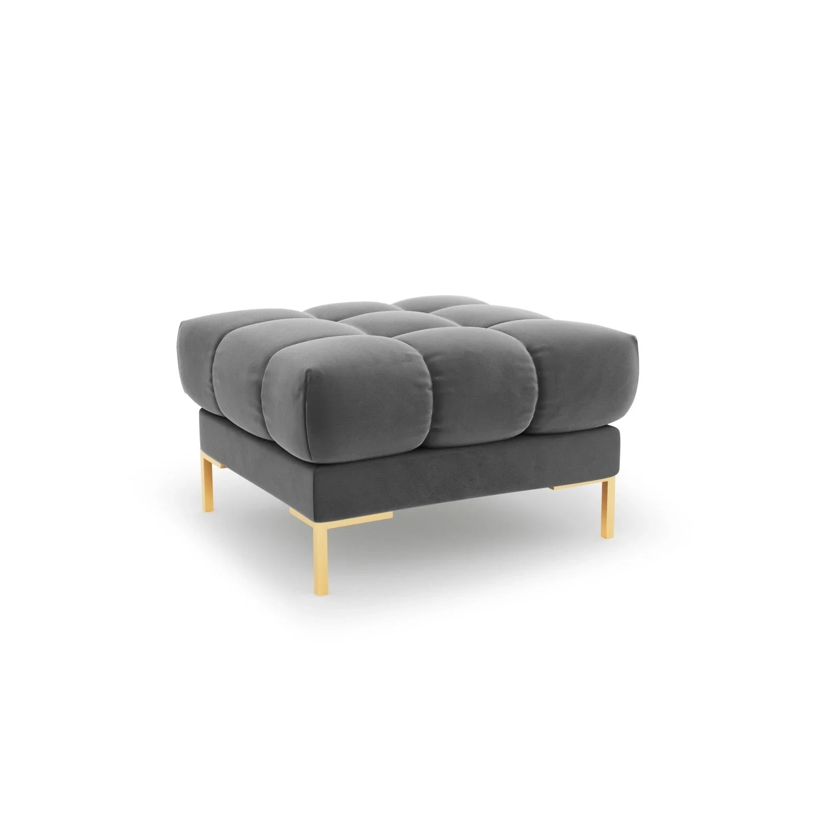 Mamaia Pouf, Beine Goldmetall, mit Bezug aus Samt oder Strukturstoff, 60x60 cm - Image 41
