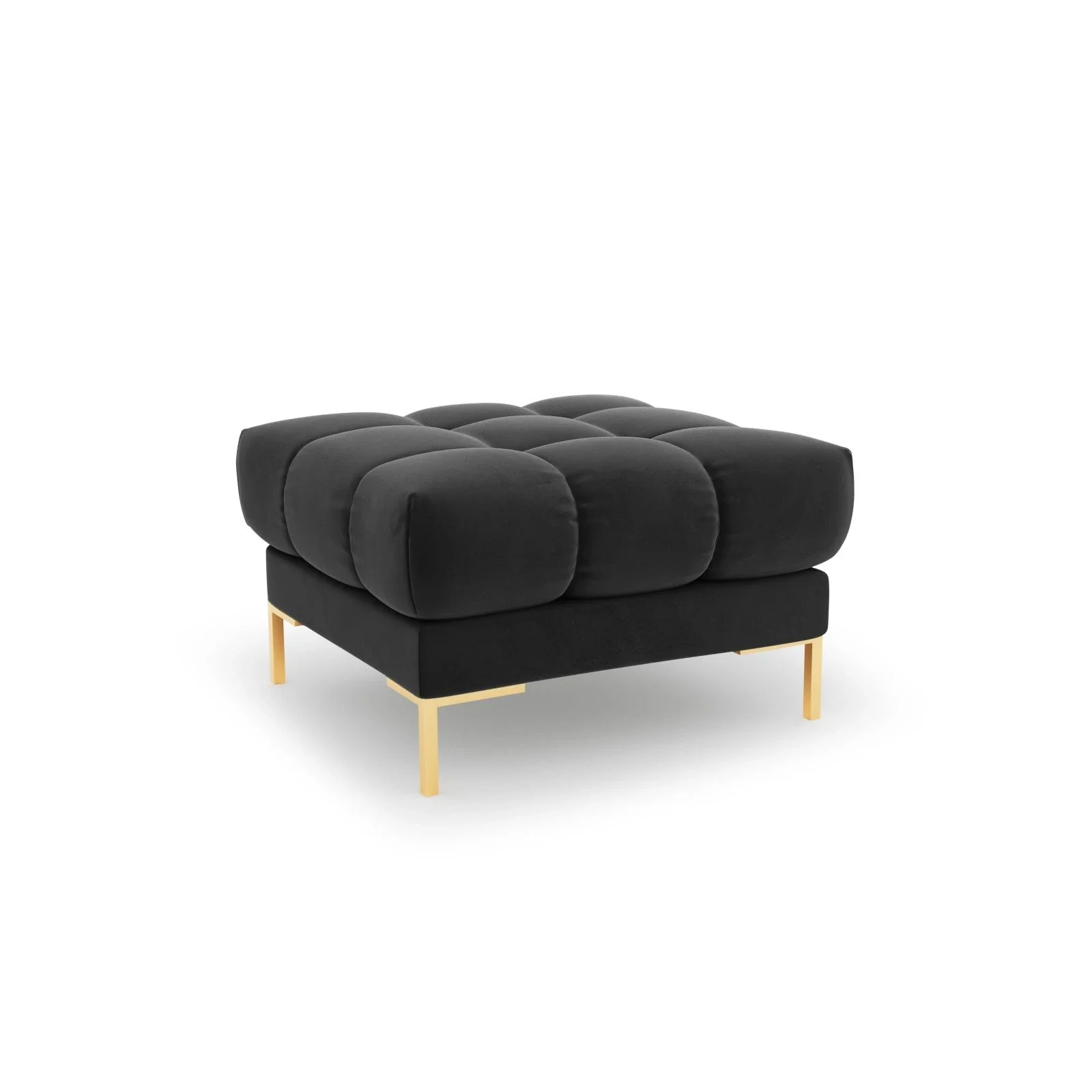 Mamaia Pouf, Beine Goldmetall, mit Bezug aus Samt oder Strukturstoff, 60x60 cm - Image 45