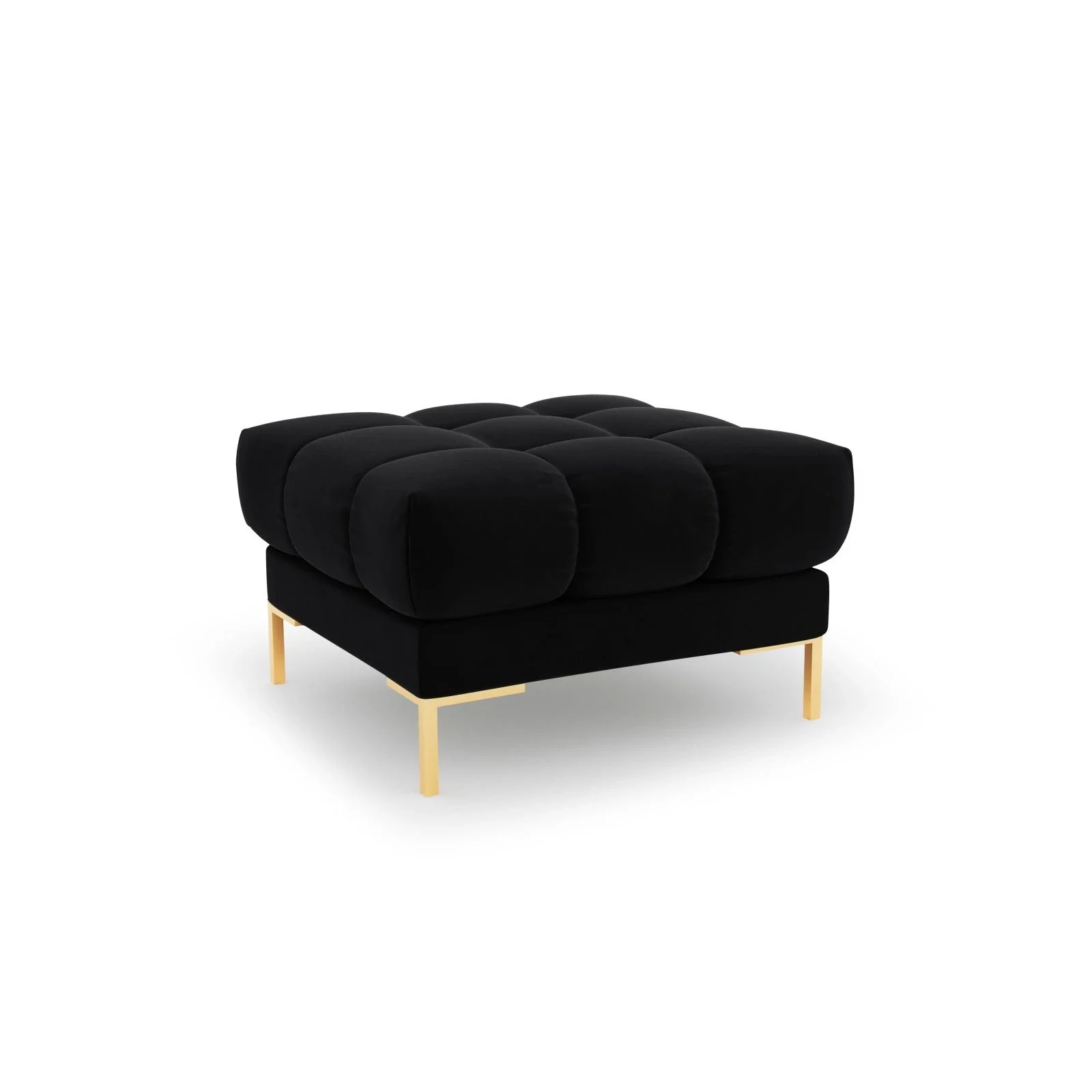 Mamaia Pouf, Beine Goldmetall, mit Bezug aus Samt oder Strukturstoff, 60x60 cm - Image 49