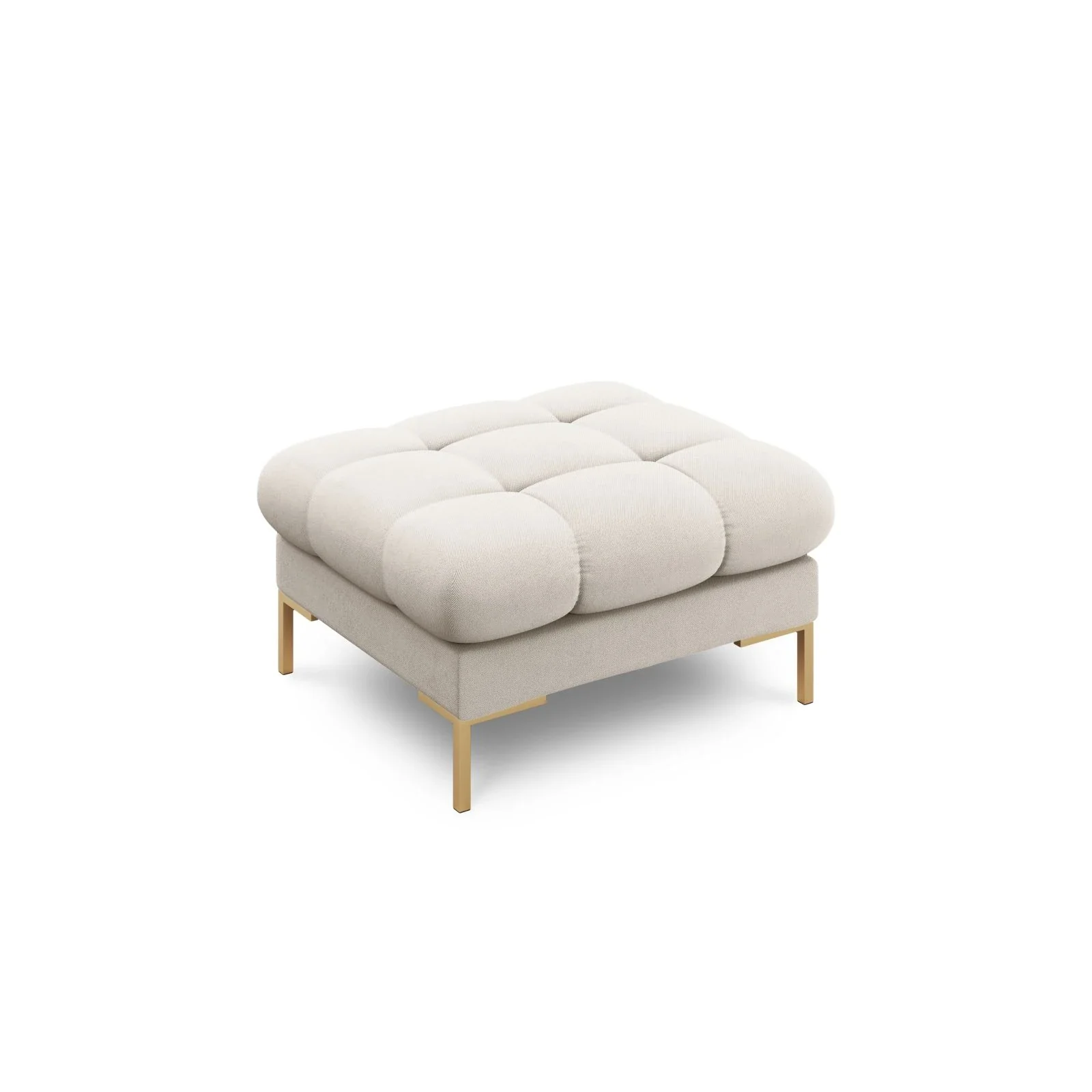 Mamaia Pouf, Beine Goldmetall, mit Bezug aus Samt oder Strukturstoff, 60x60 cm - Image 5