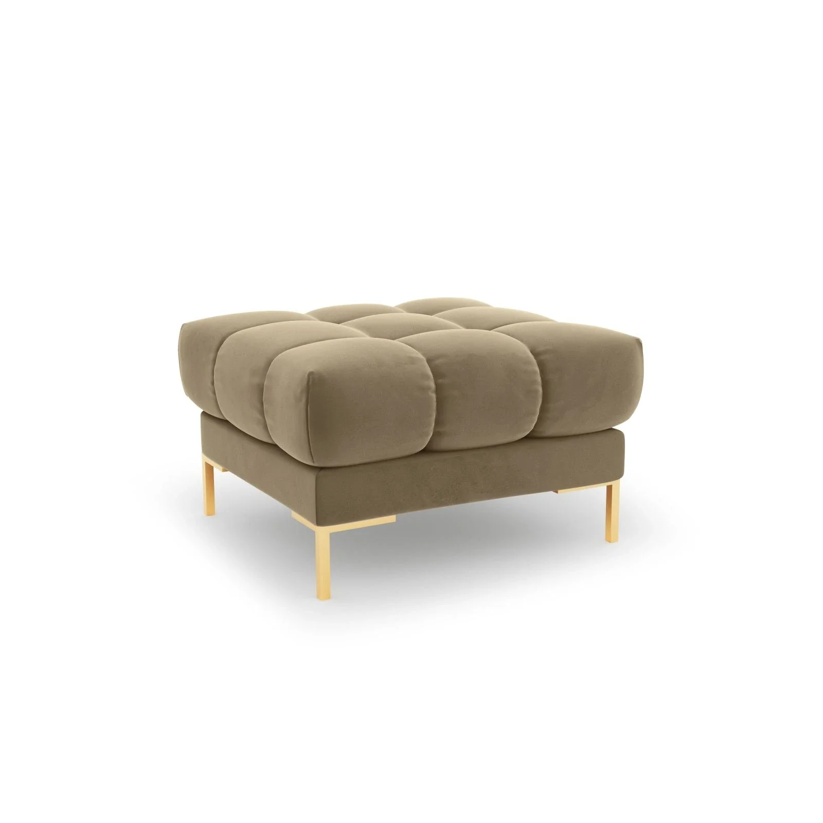 Mamaia Pouf, Beine Goldmetall, mit Bezug aus Samt oder Strukturstoff, 60x60 cm - Image 53