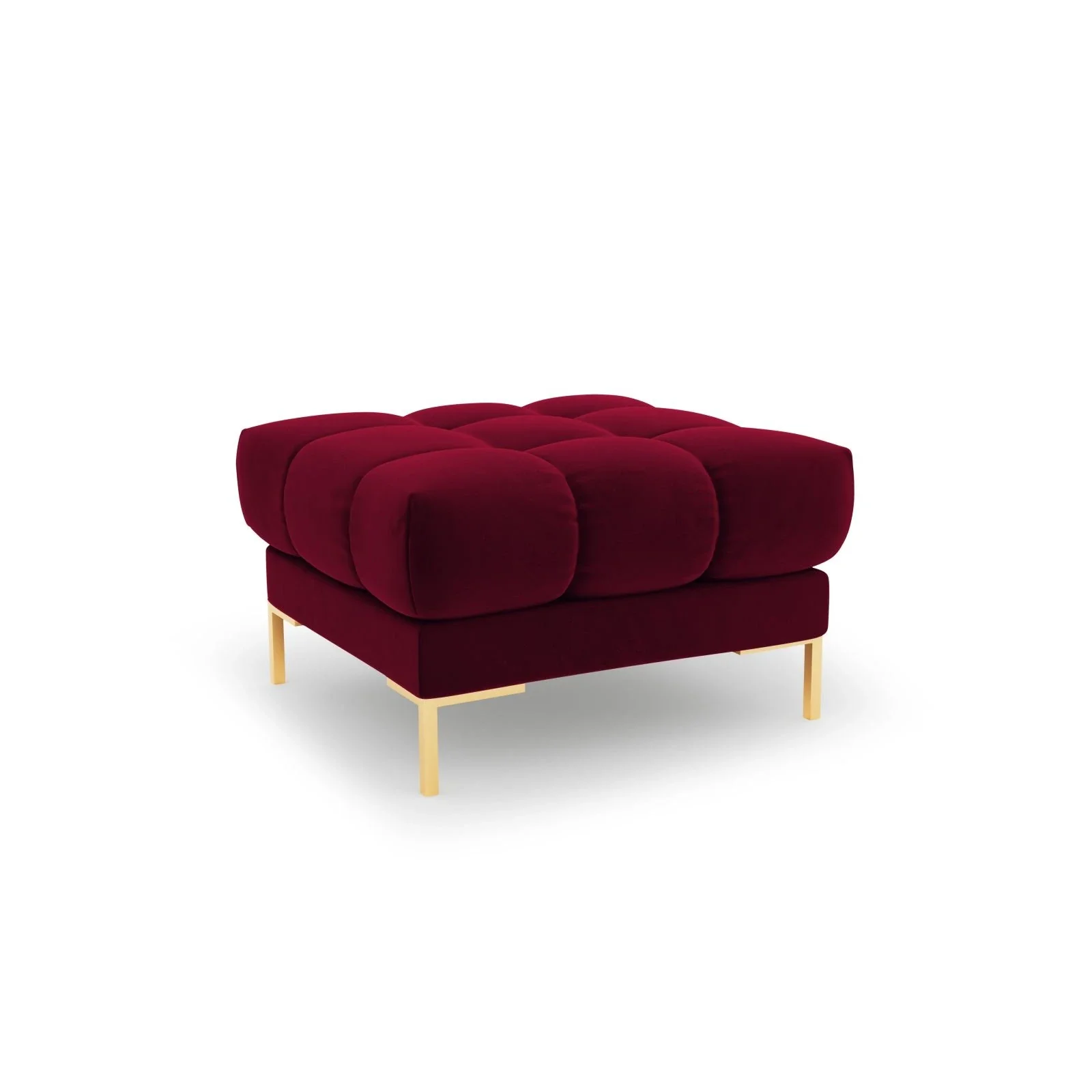 Mamaia Pouf, Beine Goldmetall, mit Bezug aus Samt oder Strukturstoff, 60x60 cm - Image 57