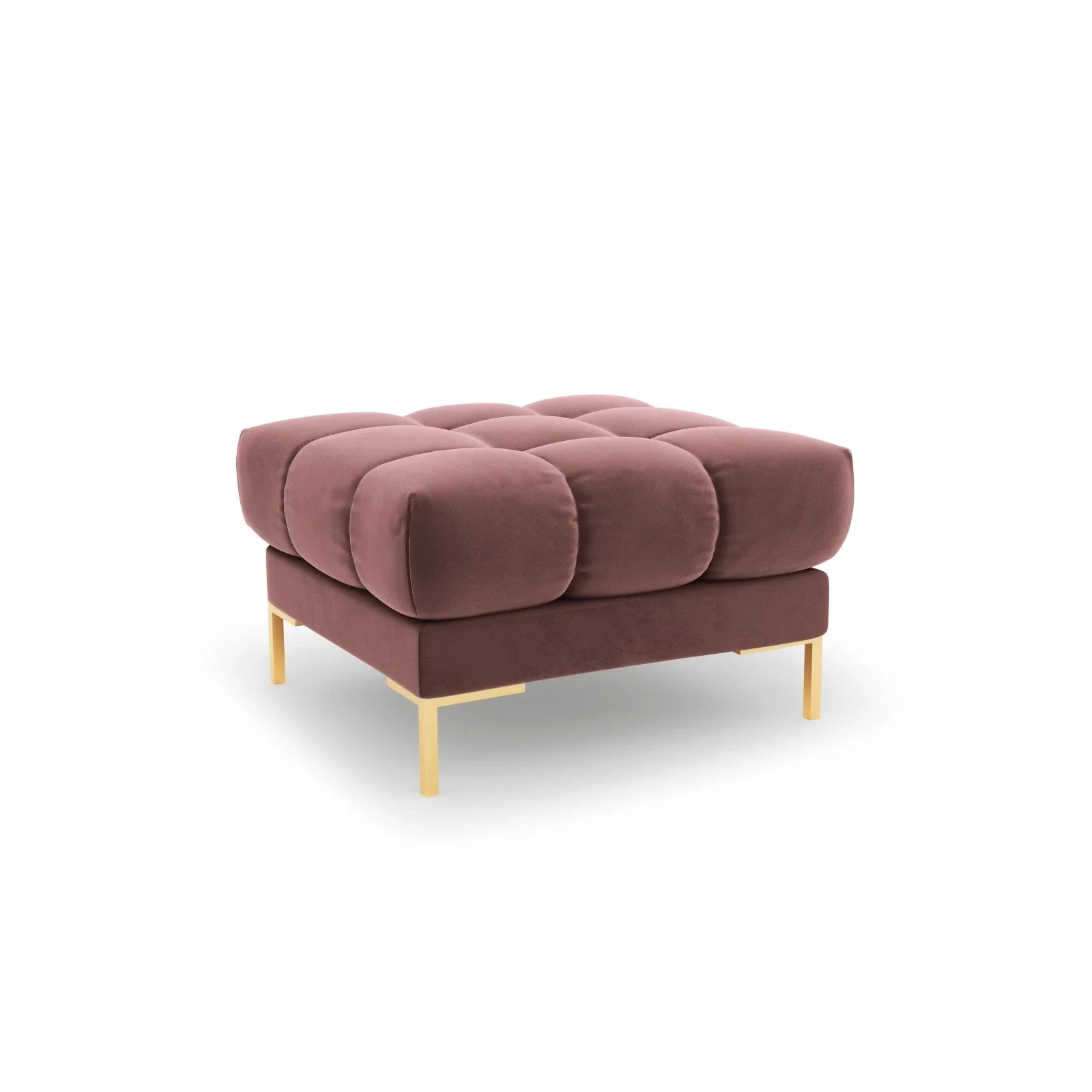 Mamaia Pouf, Beine Goldmetall, mit Bezug aus Samt oder Strukturstoff, 60x60 cm - Image 61