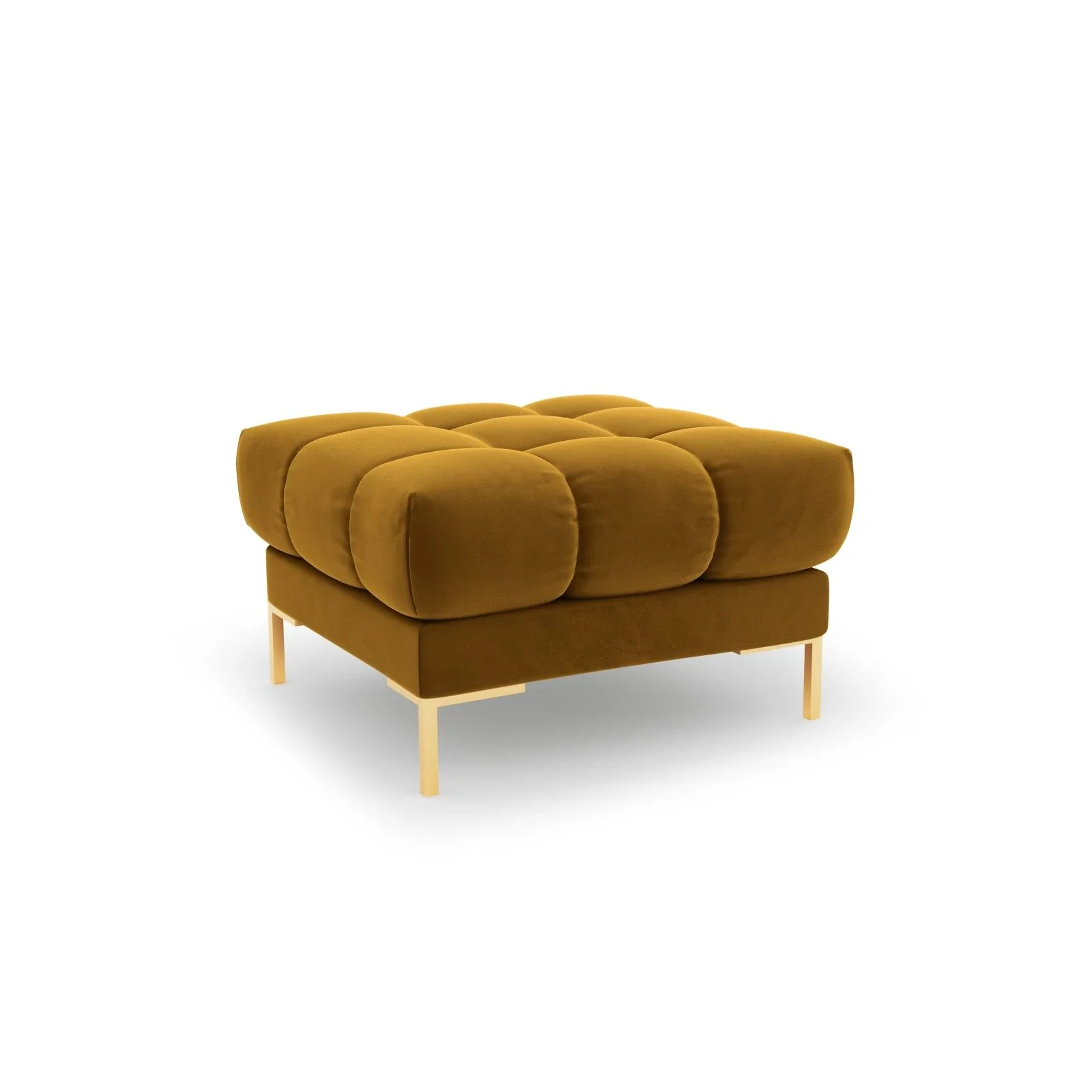 Mamaia Pouf, Beine Goldmetall, mit Bezug aus Samt oder Strukturstoff, 60x60 cm - Image 65