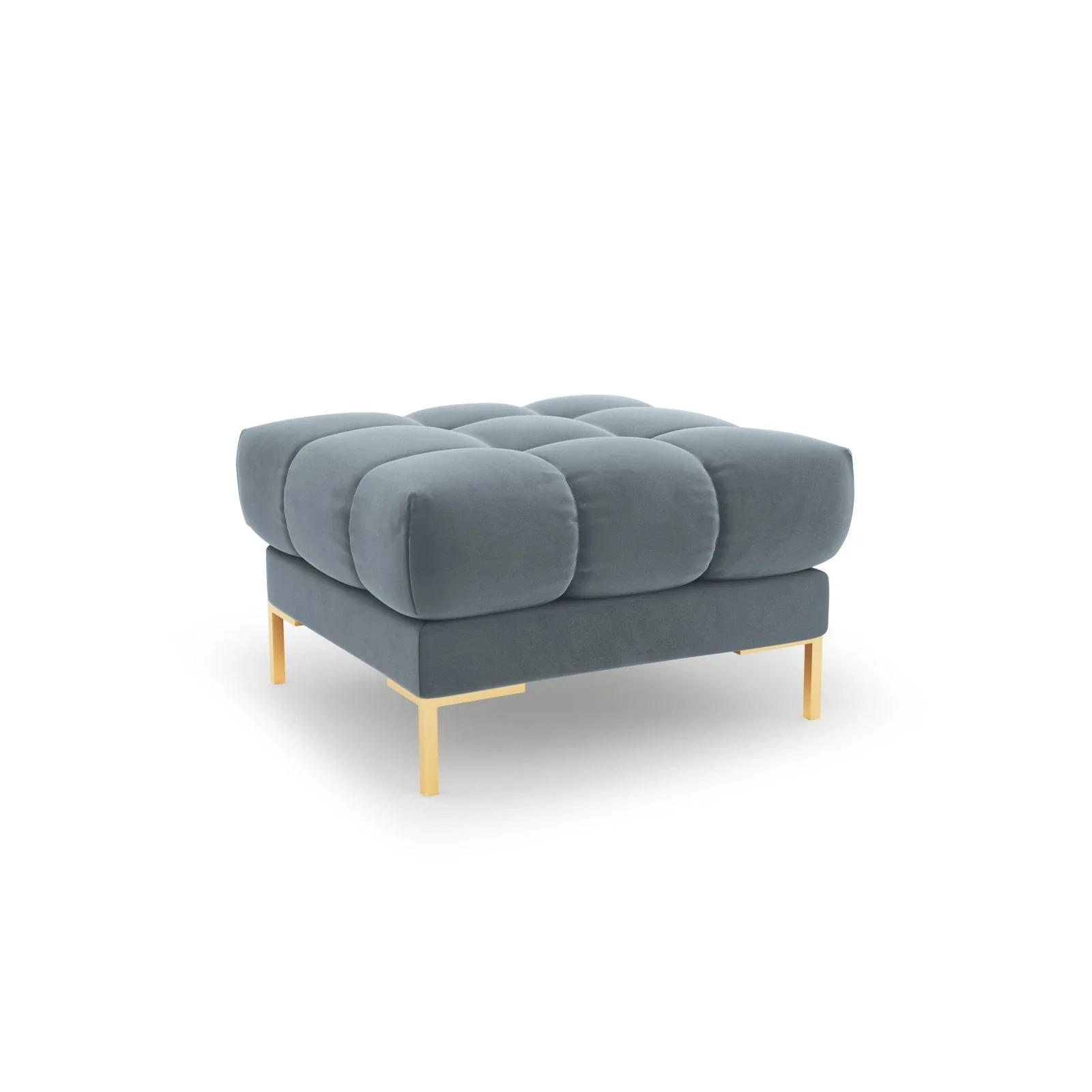 Mamaia Pouf, Beine Goldmetall, mit Bezug aus Samt oder Strukturstoff, 60x60 cm - Image 73