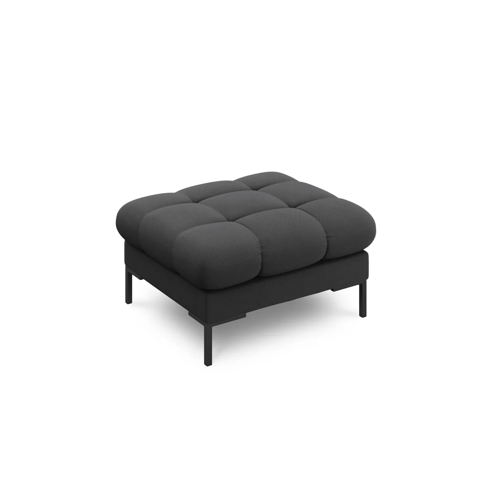 Mamaia Pouf, Metallbeine Schwarz, mit Bezug aus Samt oder Strukturstoff, 60x60 cm - Image 13