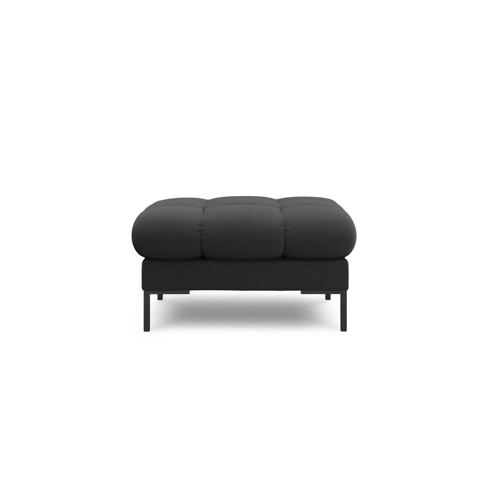 Mamaia Pouf, Metallbeine Schwarz, mit Bezug aus Samt oder Strukturstoff, 60x60 cm - Image 14