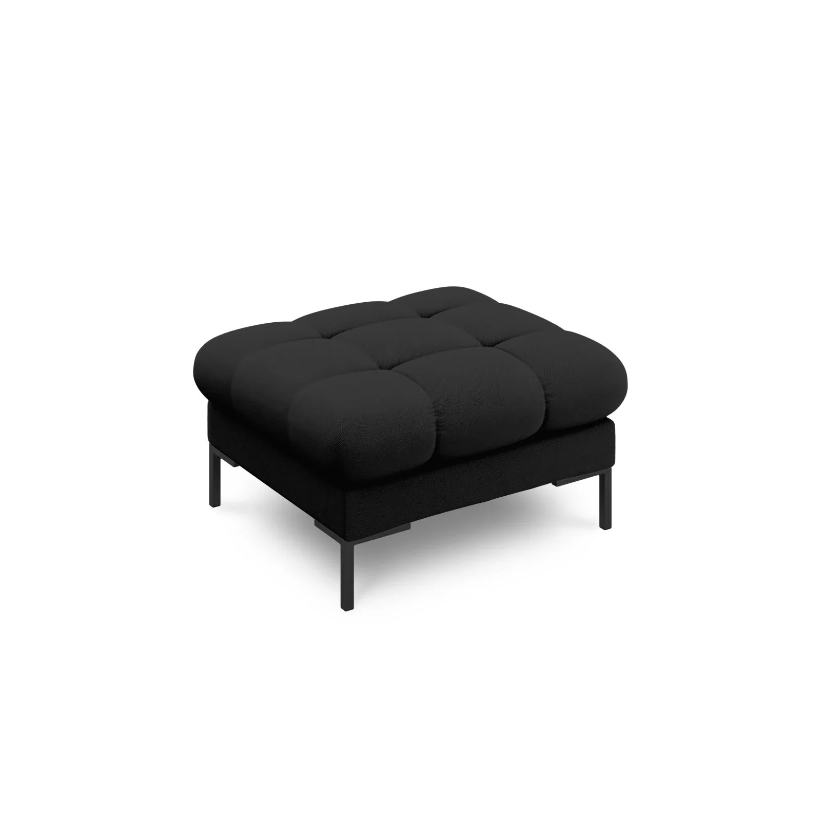 Mamaia Pouf, Metallbeine Schwarz, mit Bezug aus Samt oder Strukturstoff, 60x60 cm - Image 17