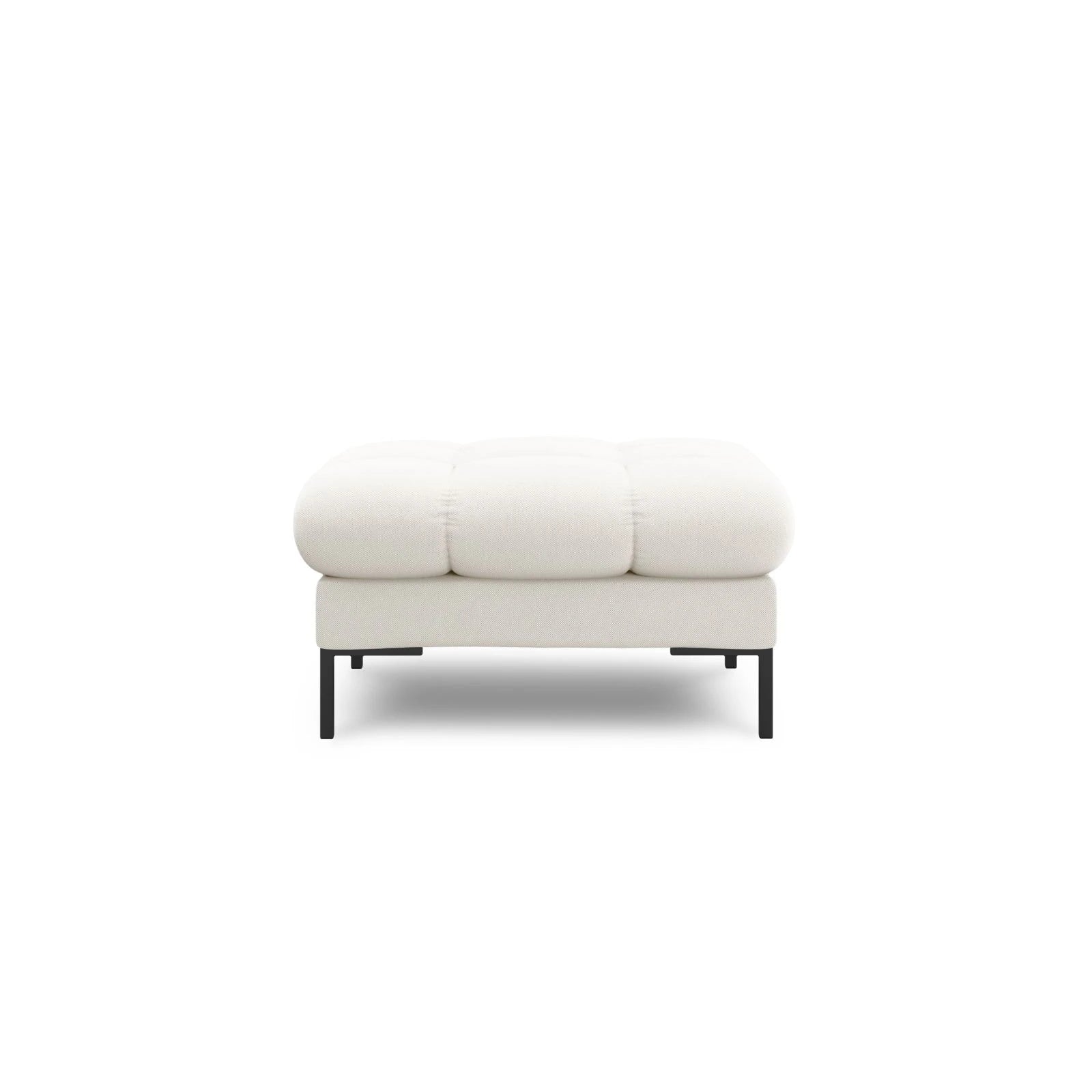Mamaia Pouf, Metallbeine Schwarz, mit Bezug aus Samt oder Strukturstoff, 60x60 cm - Image 2