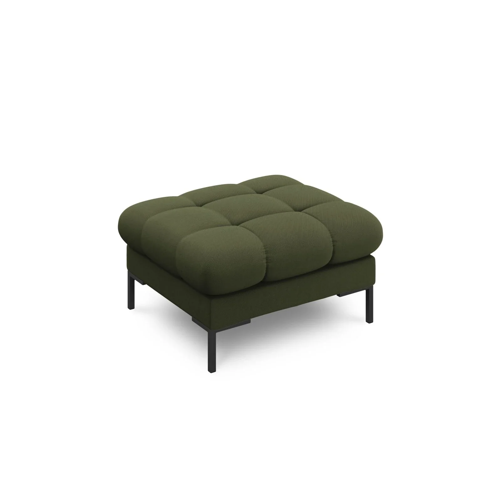 Mamaia Pouf, Metallbeine Schwarz, mit Bezug aus Samt oder Strukturstoff, 60x60 cm - Image 25