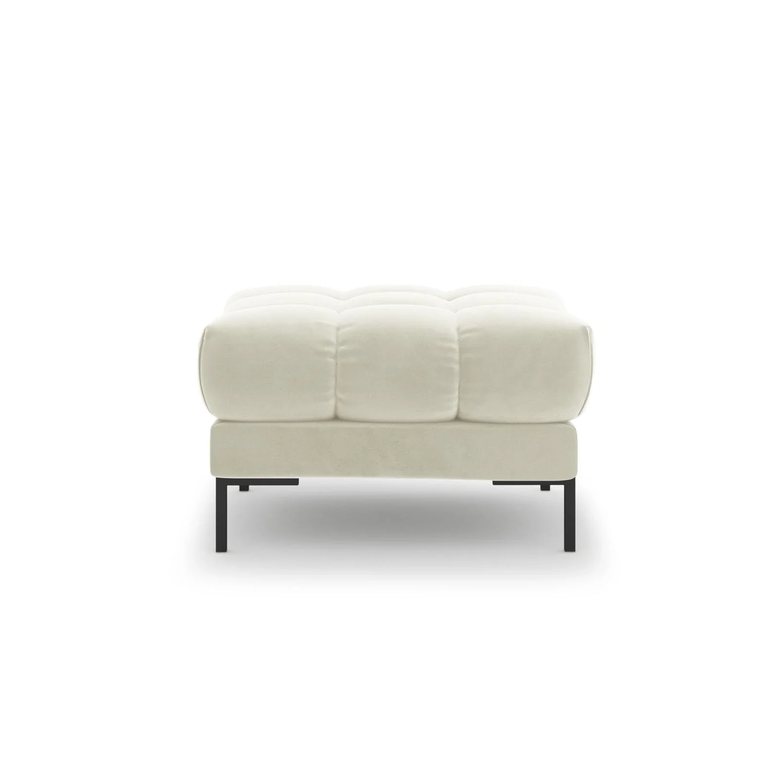 Mamaia Pouf, Metallbeine Schwarz, mit Bezug aus Samt oder Strukturstoff, 60x60 cm - Image 35