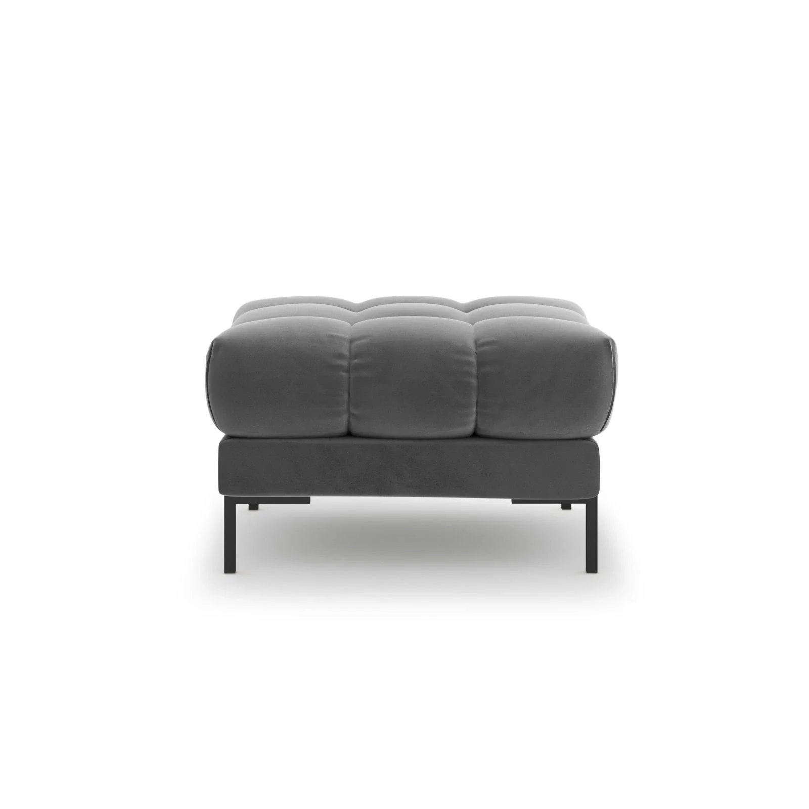 Mamaia Pouf, Metallbeine Schwarz, mit Bezug aus Samt oder Strukturstoff, 60x60 cm - Image 43