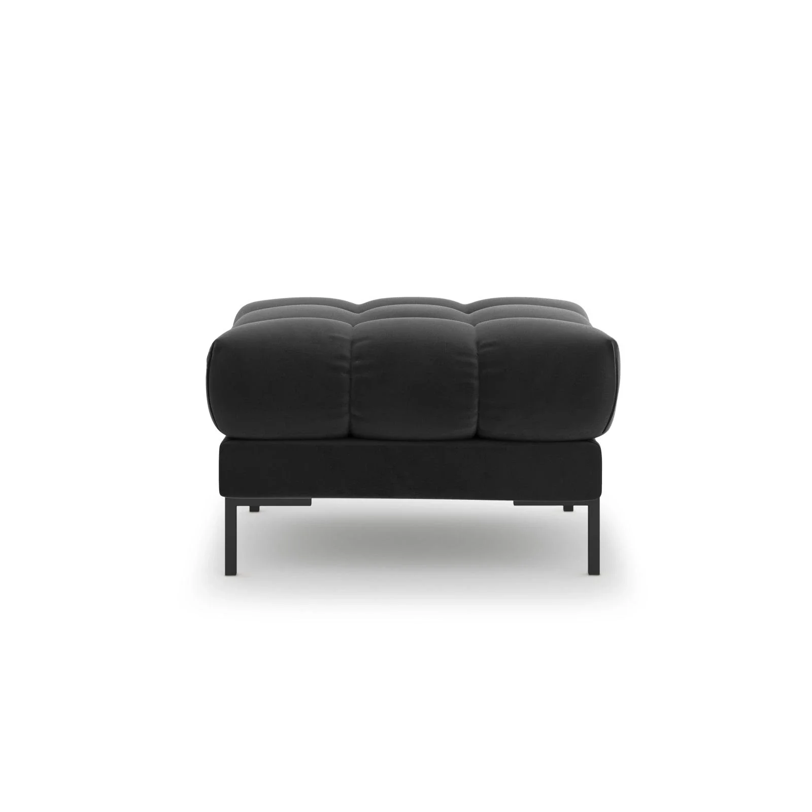 Mamaia Pouf, Metallbeine Schwarz, mit Bezug aus Samt oder Strukturstoff, 60x60 cm - Image 47