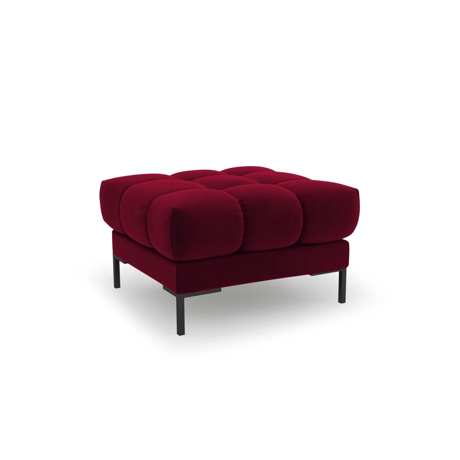 Mamaia Pouf, Metallbeine Schwarz, mit Bezug aus Samt oder Strukturstoff, 60x60 cm - Image 57