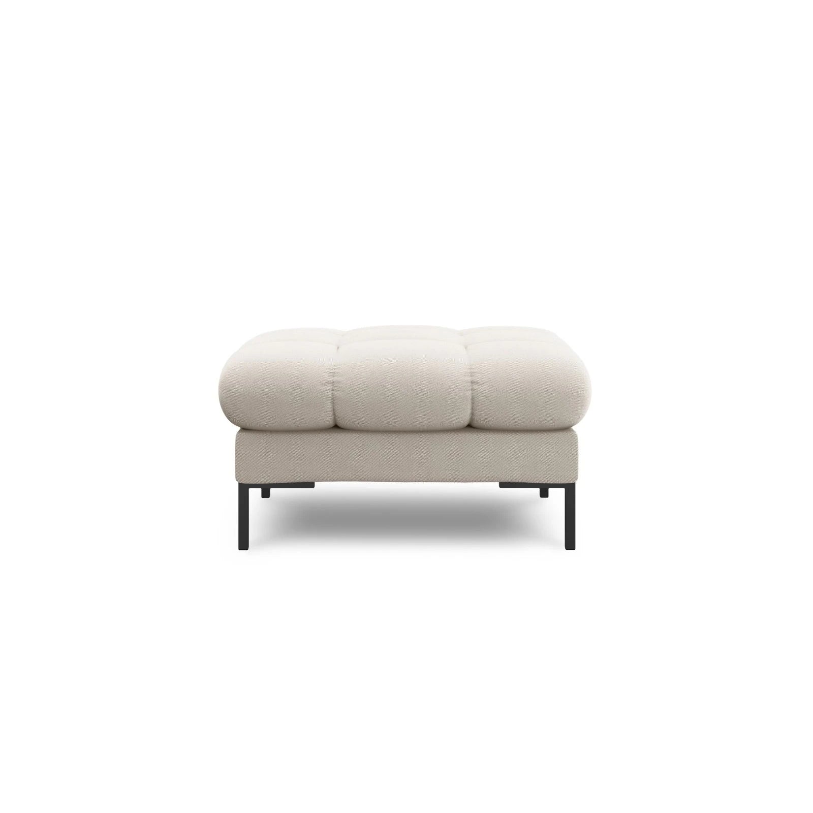 Mamaia Pouf, Metallbeine Schwarz, mit Bezug aus Samt oder Strukturstoff, 60x60 cm - Image 6