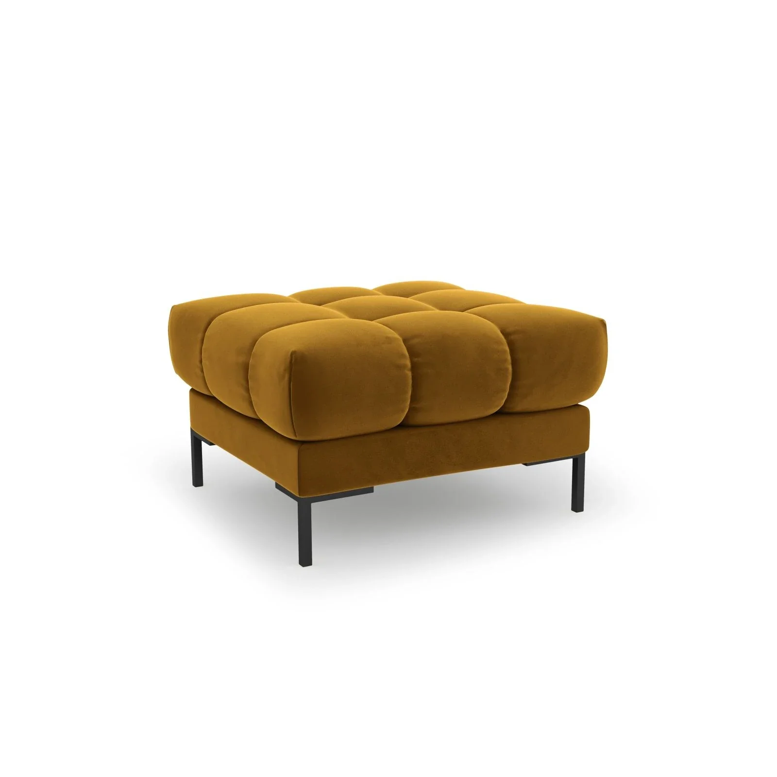 Mamaia Pouf, Metallbeine Schwarz, mit Bezug aus Samt oder Strukturstoff, 60x60 cm - Image 65