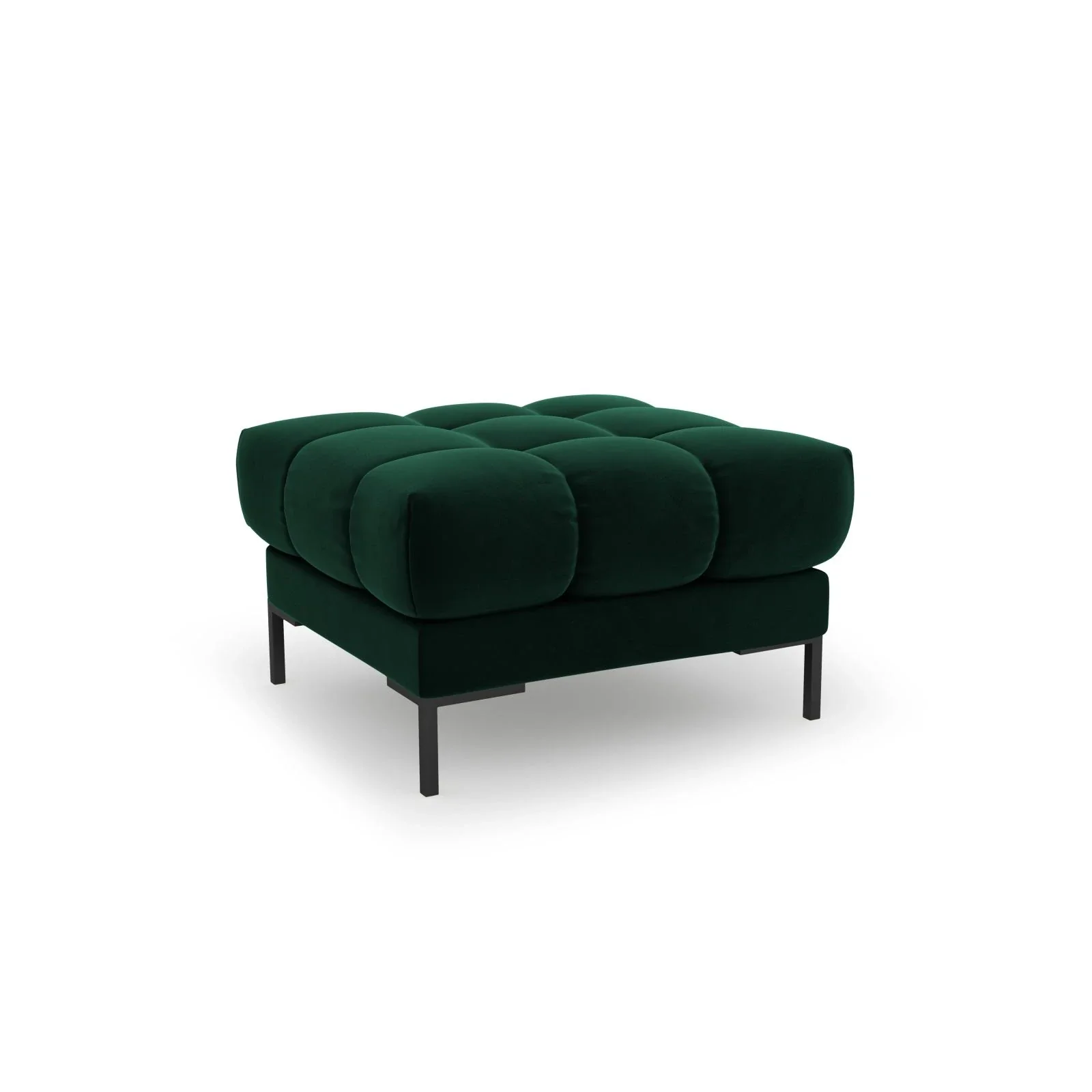 Mamaia Pouf, Metallbeine Schwarz, mit Bezug aus Samt oder Strukturstoff, 60x60 cm - Image 69