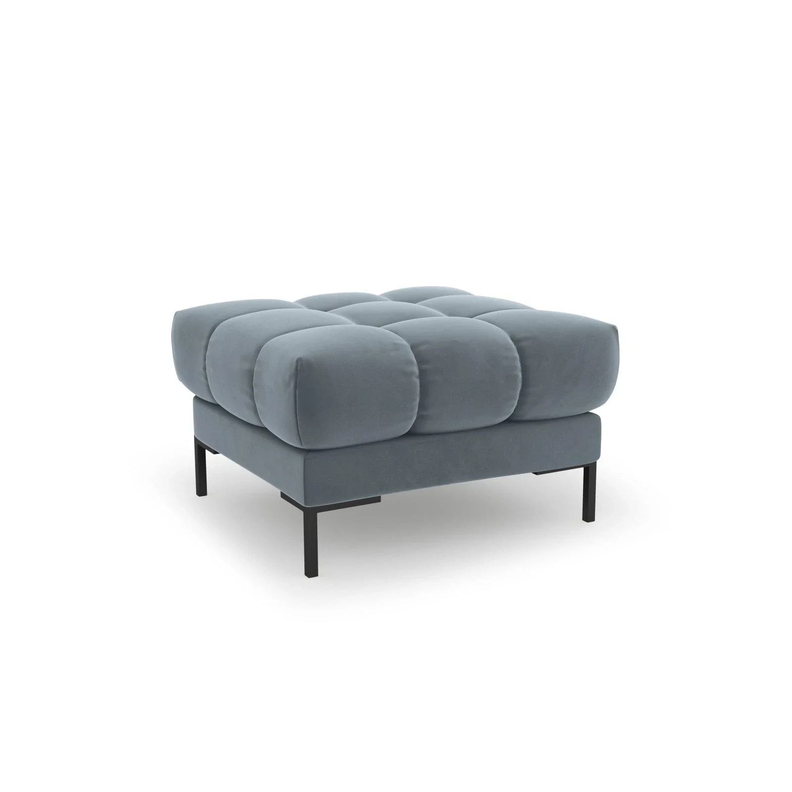 Mamaia Pouf, Metallbeine Schwarz, mit Bezug aus Samt oder Strukturstoff, 60x60 cm - Image 73
