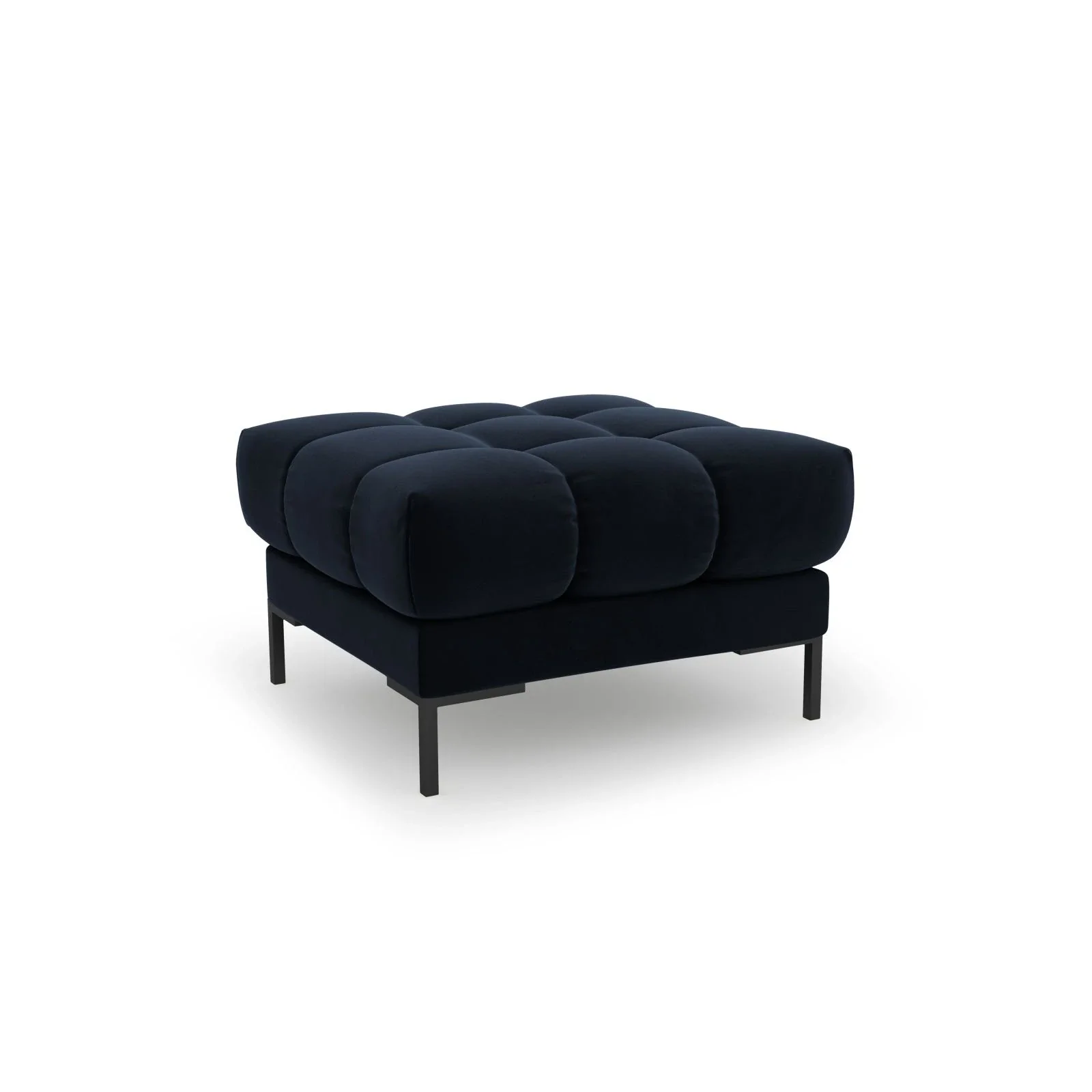 Mamaia Pouf, Metallbeine Schwarz, mit Bezug aus Samt oder Strukturstoff, 60x60 cm - Image 81