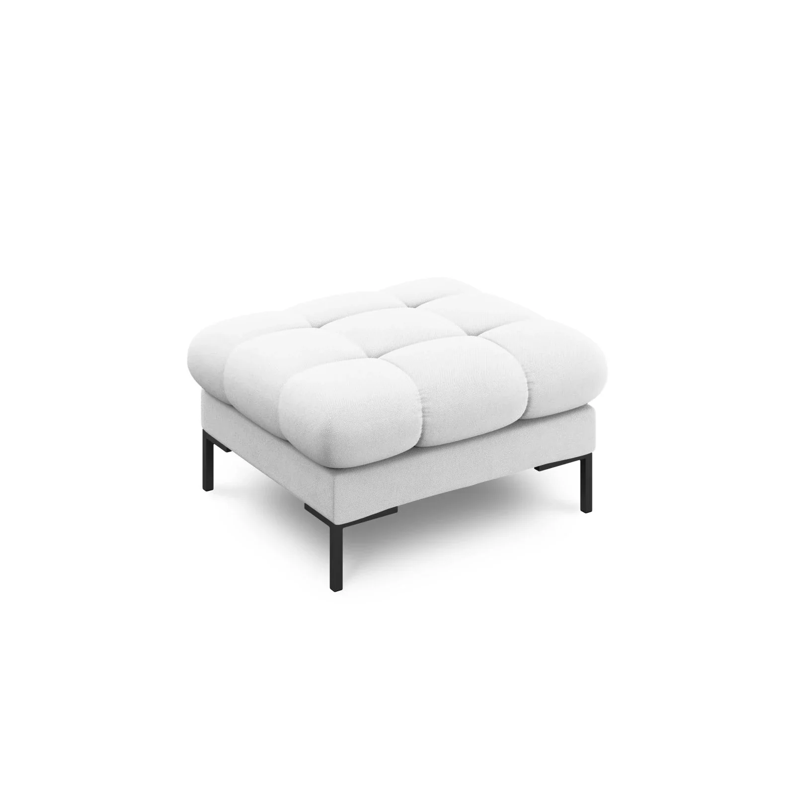 Mamaia Pouf, Metallbeine Schwarz, mit Bezug aus Samt oder Strukturstoff, 60x60 cm - Image 9