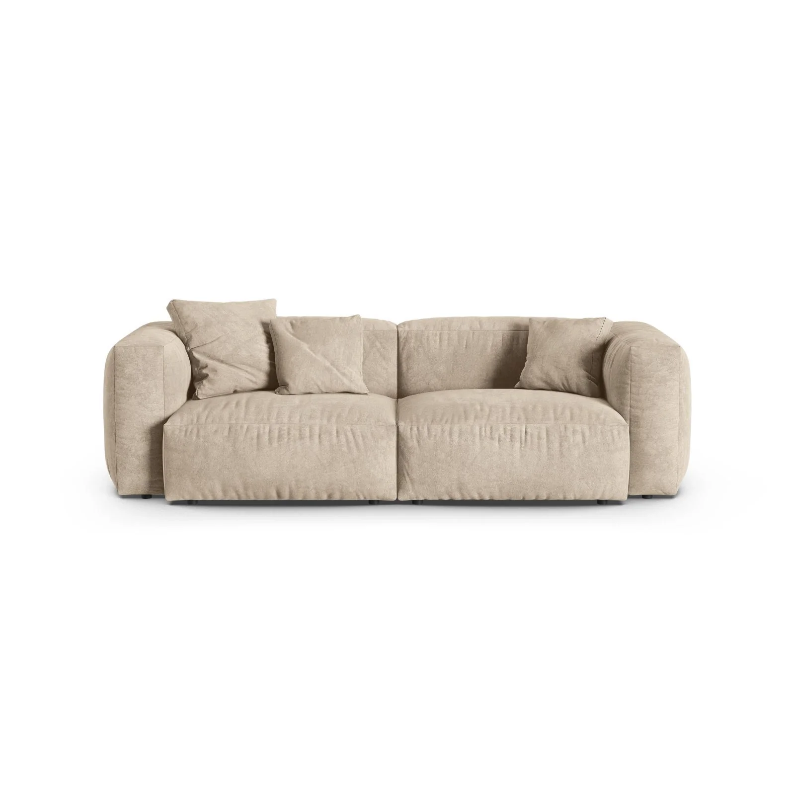 Martina 3-Sitzer Sofa, Sitztiefe 90 cm, aus Samt, Cord, Boucle oder Strukturstoff, 240x120 cm