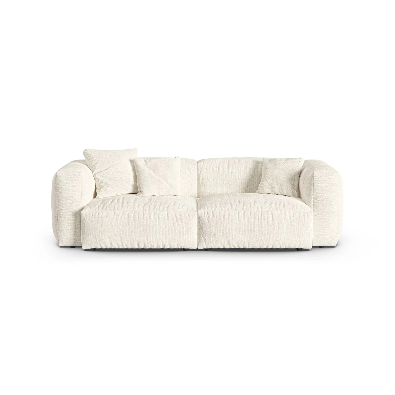 Martina 3-Sitzer Sofa, Sitztiefe 90 cm, aus Samt, Cord, Boucle oder Strukturstoff, 240x120 cm - Image 116