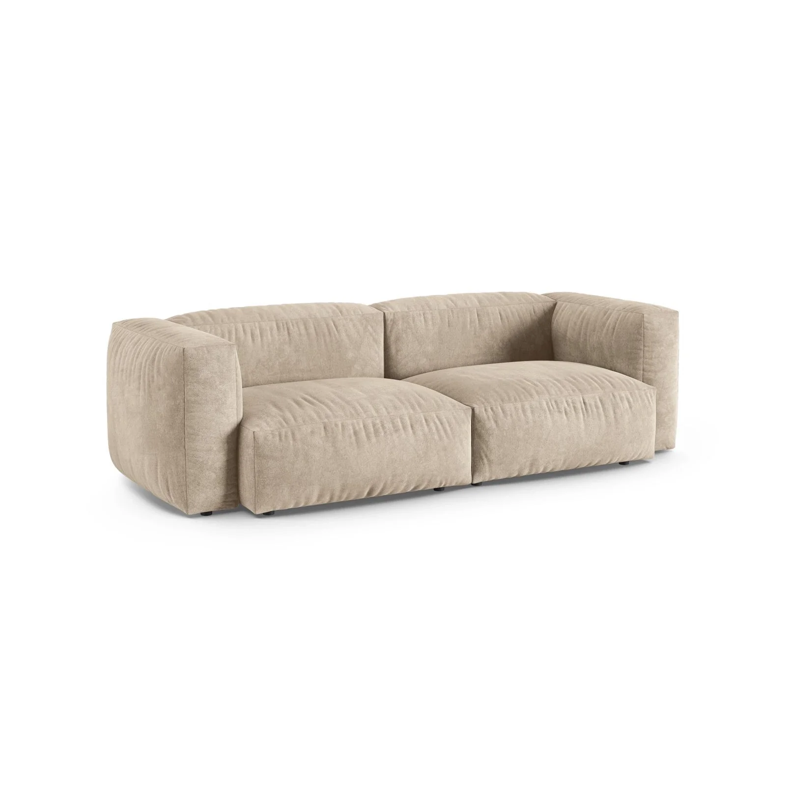 Martina 3-Sitzer Sofa, Sitztiefe 90 cm, aus Samt, Cord, Boucle oder Strukturstoff, 240x120 cm - Image 3