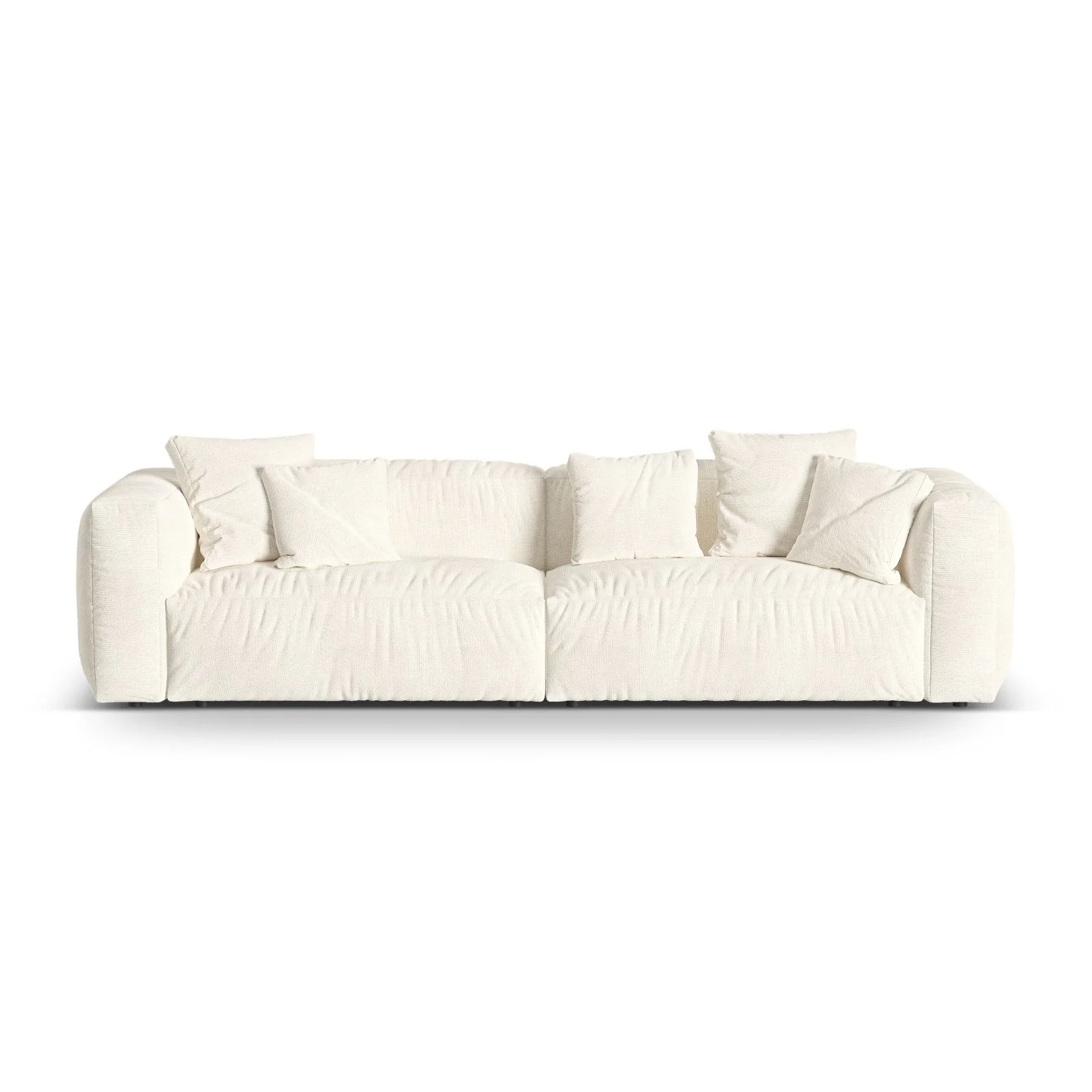 Martina 4-Sitzer Sofa, Sitztiefe 76 cm, aus Samt, Cord, Boucle oder Strukturstoff, 320x106 cm - Image 116