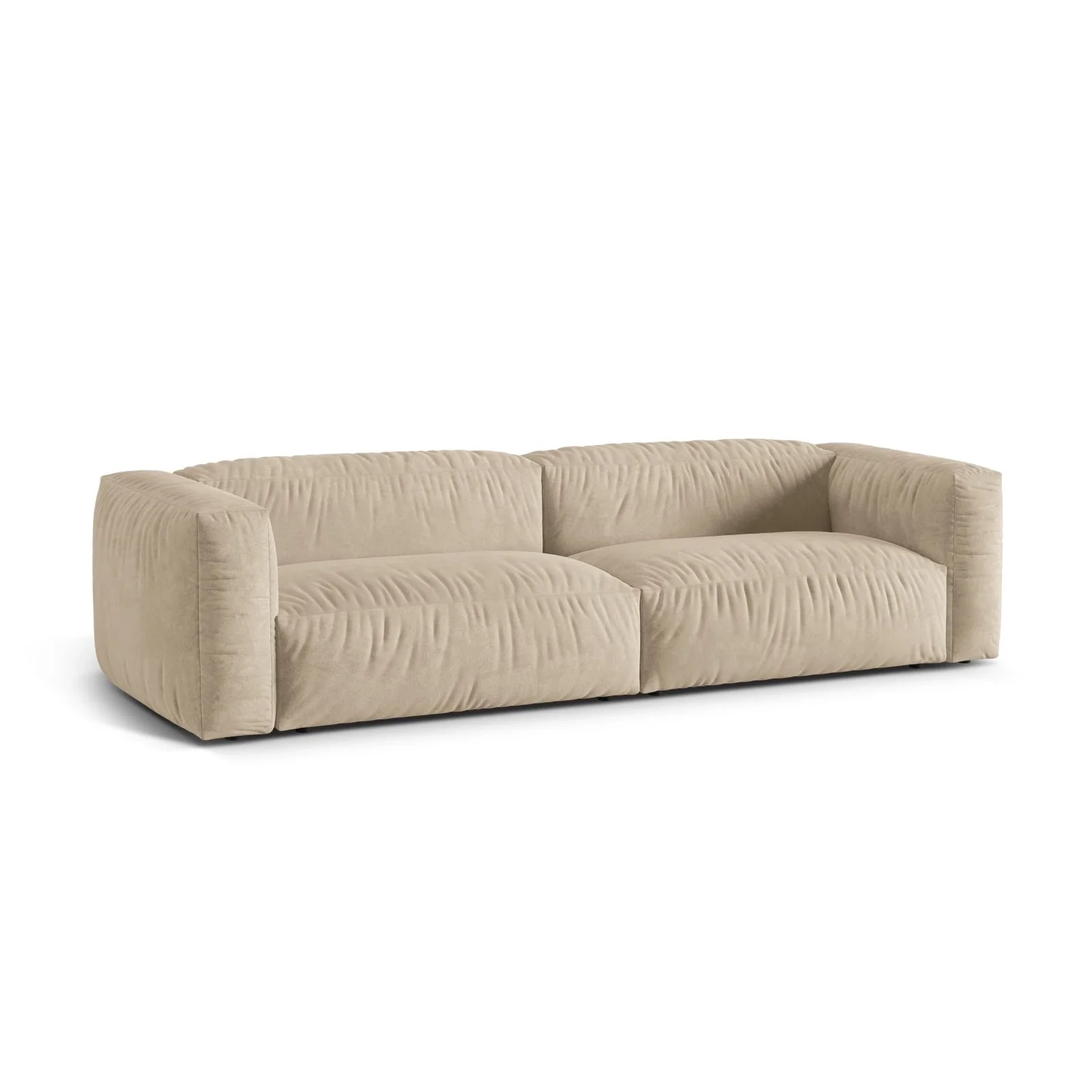 Martina 4-Sitzer Sofa, Sitztiefe 76 cm, aus Samt, Cord, Boucle oder Strukturstoff, 320x106 cm - Image 3