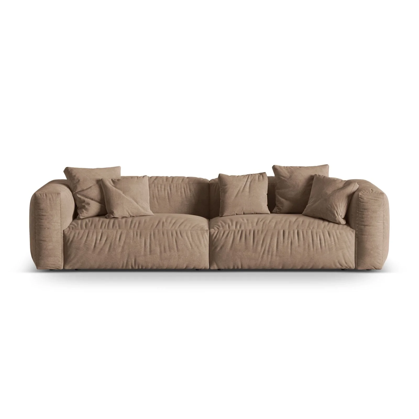 Martina 4-Sitzer Sofa, Sitztiefe 76 cm, aus Samt, Cord, Boucle oder Strukturstoff, 320x106 cm - Image 6