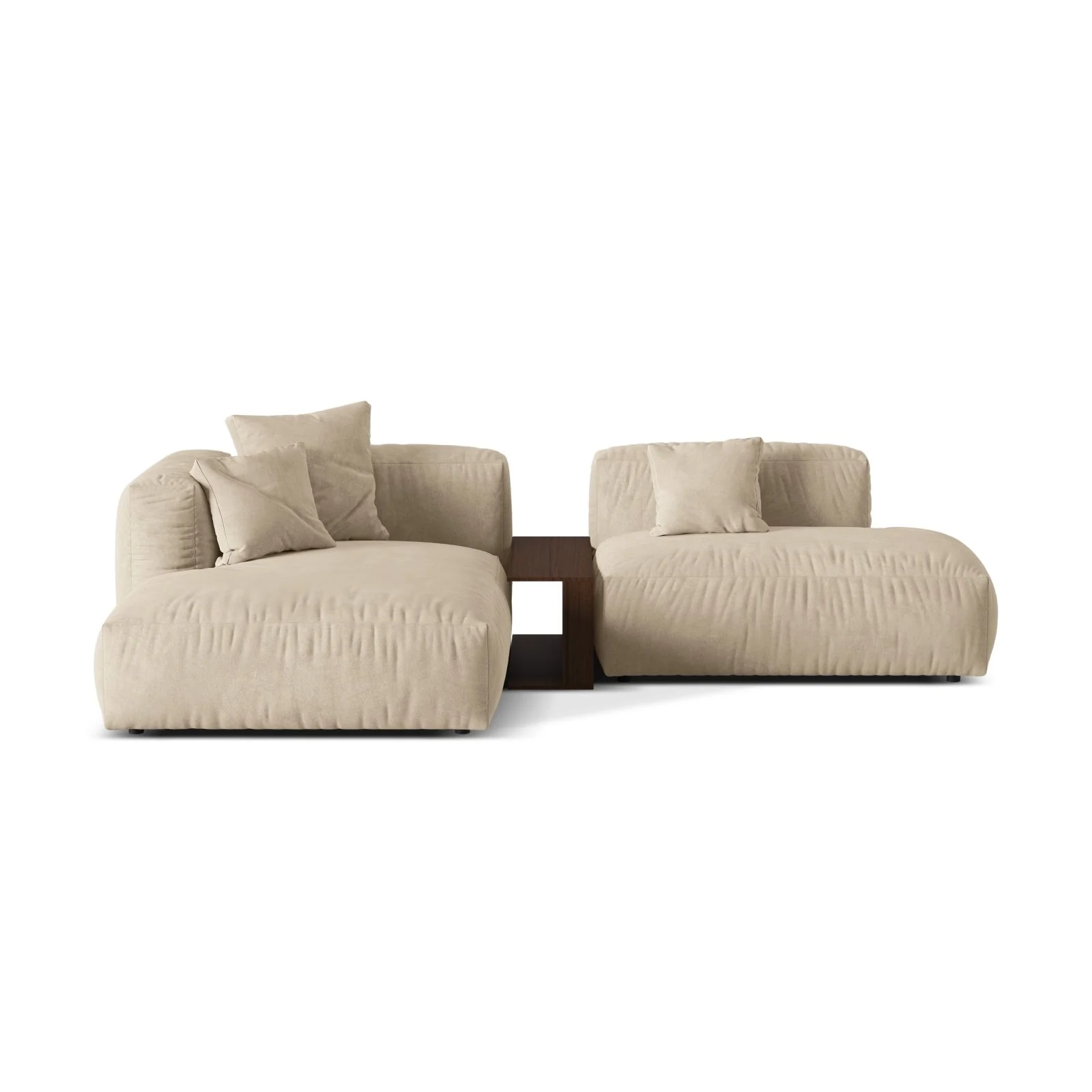 Martina modulares Ecksofa, Linke Seite, aus Samt, Cord oder Strukturstoff, 285x176 cm