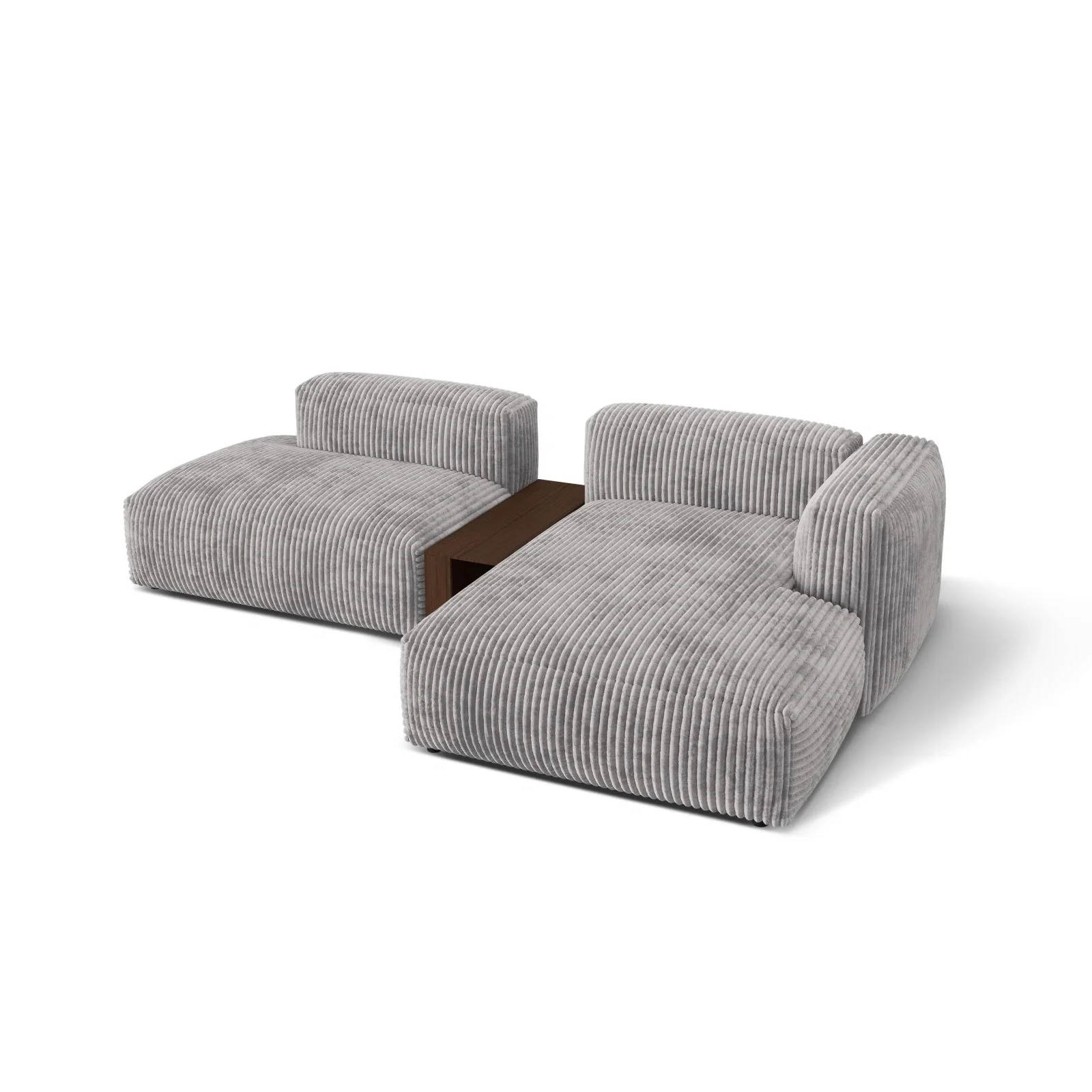Martina modulares Ecksofa, Rechte Seite, aus Samt, Cord oder Strukturstoff, 285x176 cm - Image 100