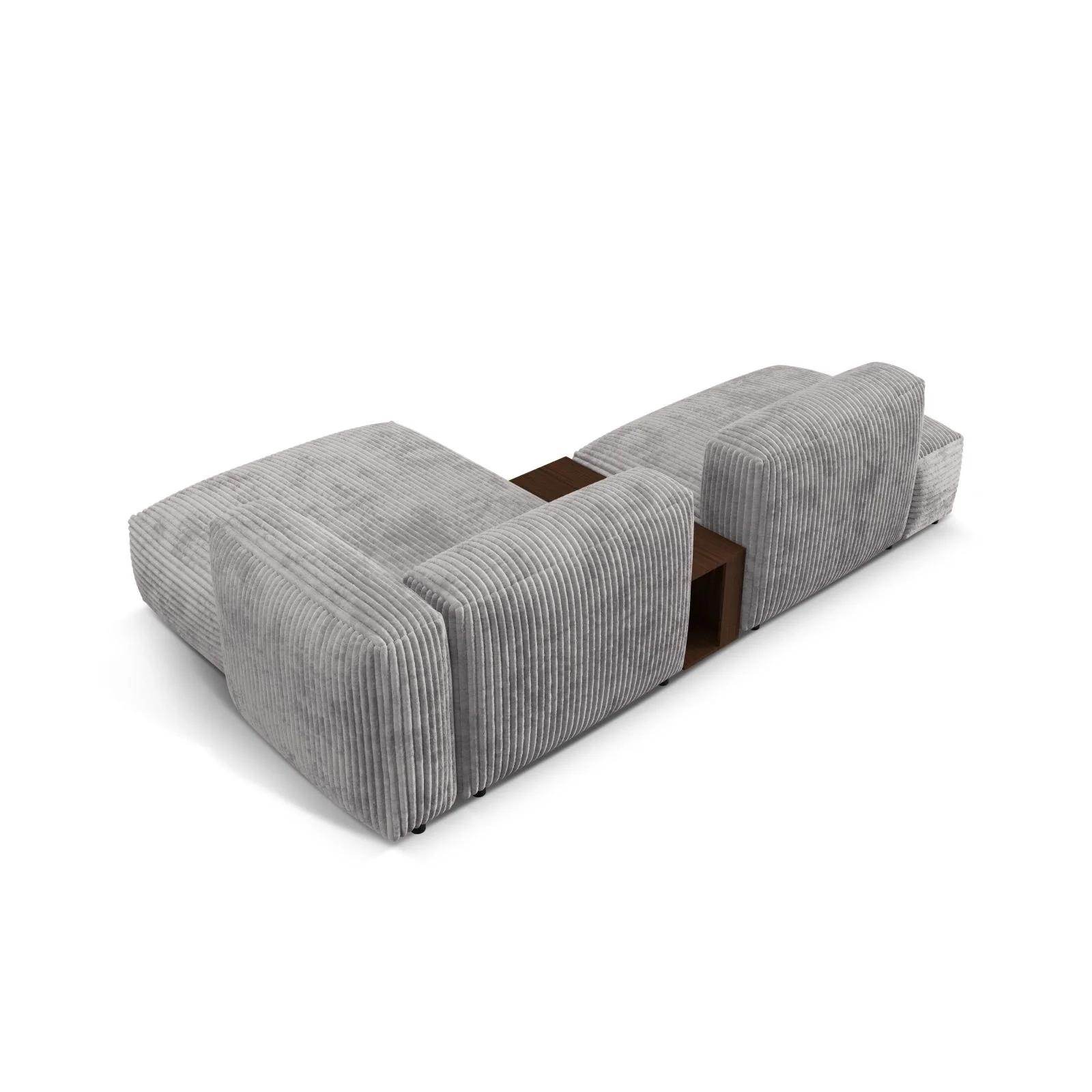 Martina modulares Ecksofa, Rechte Seite, aus Samt, Cord oder Strukturstoff, 285x176 cm - Image 101