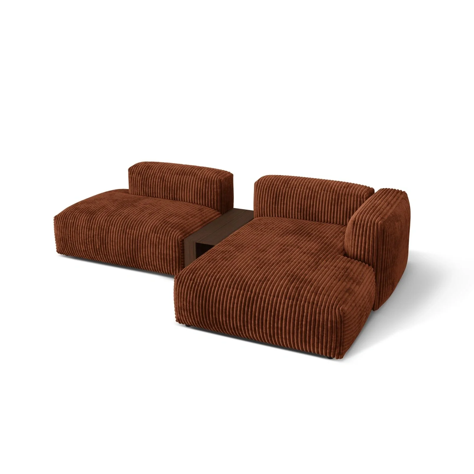 Martina modulares Ecksofa, Rechte Seite, aus Samt, Cord oder Strukturstoff, 285x176 cm - Image 106