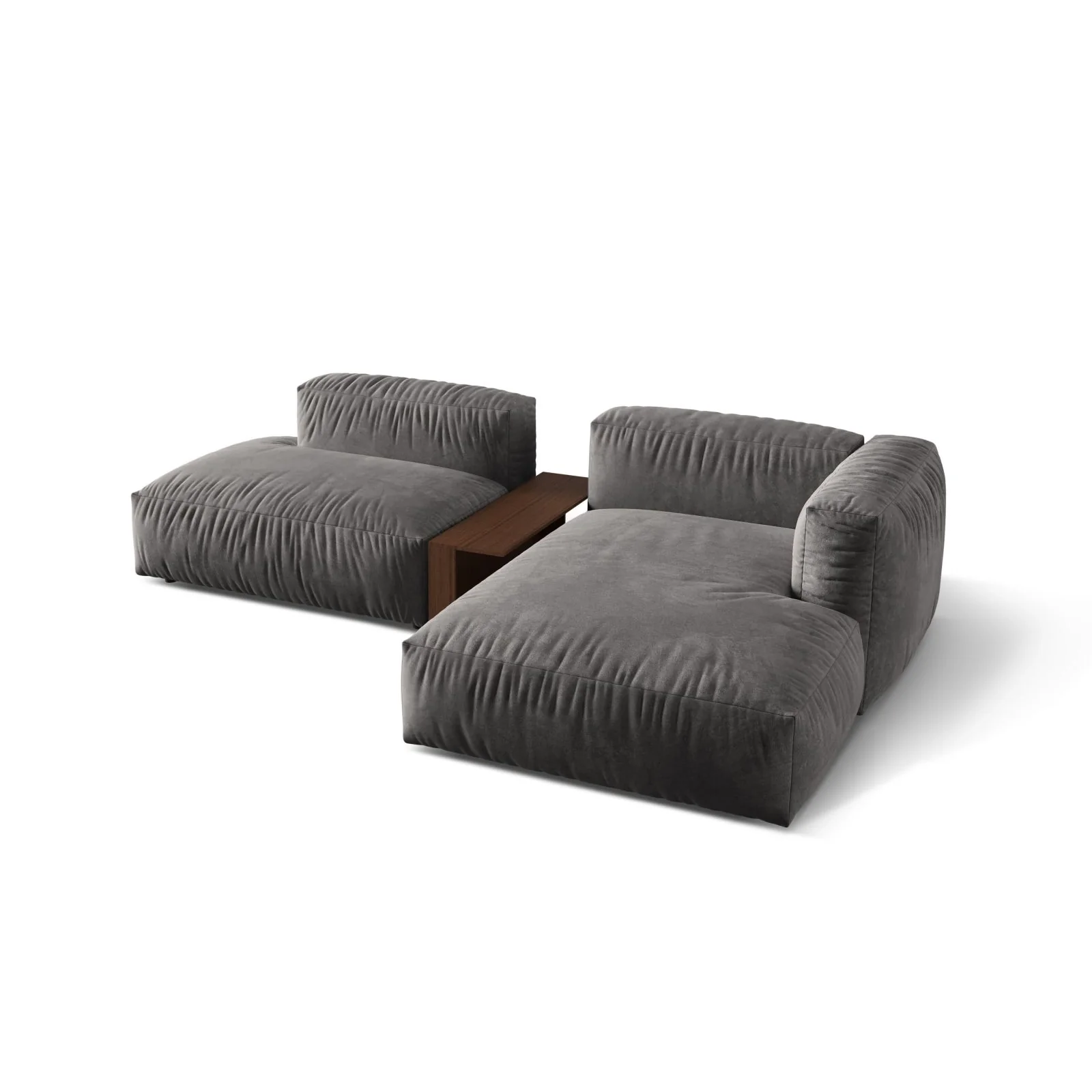 Martina modulares Ecksofa, Rechte Seite, aus Samt, Cord oder Strukturstoff, 285x176 cm - Image 34