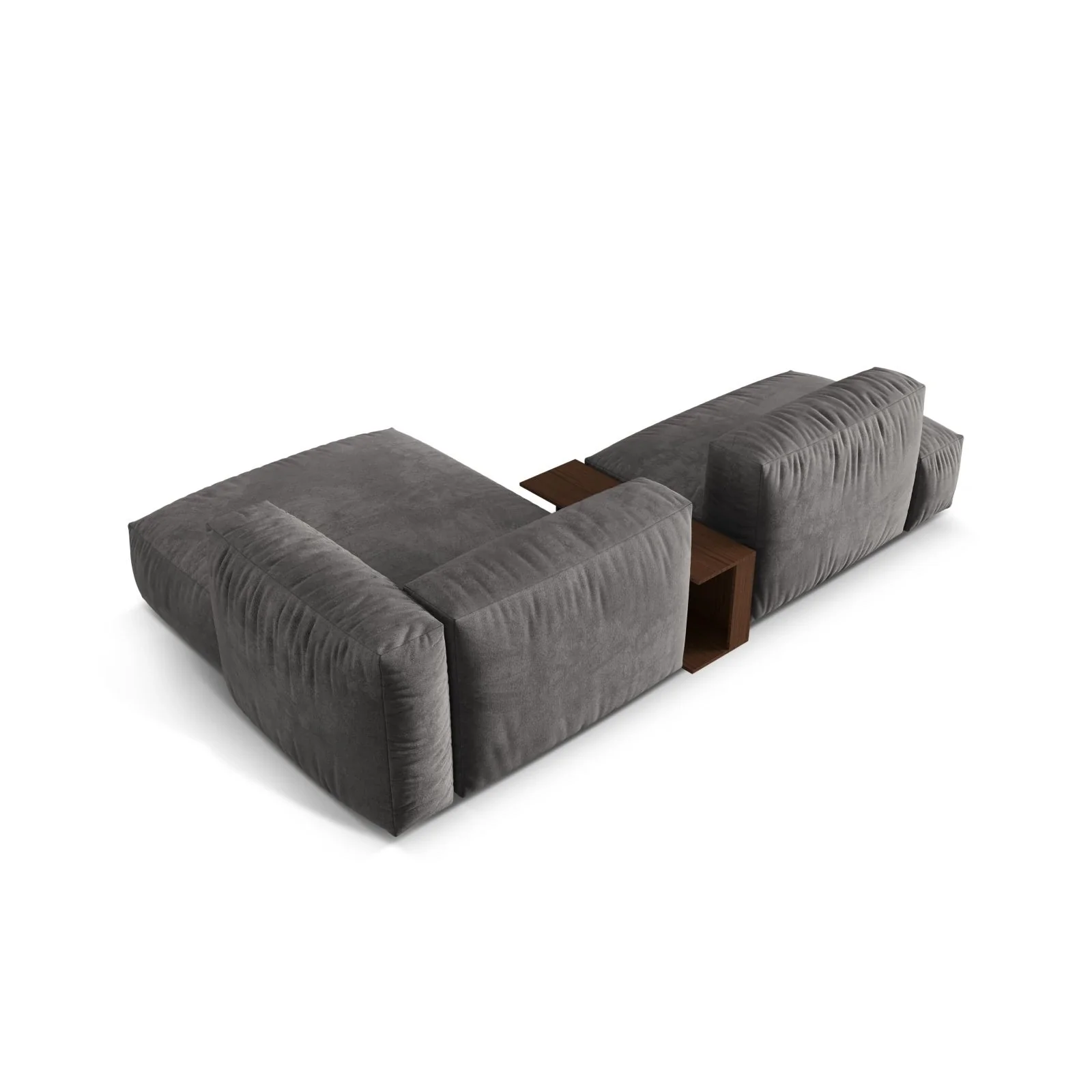 Martina modulares Ecksofa, Rechte Seite, aus Samt, Cord oder Strukturstoff, 285x176 cm - Image 35