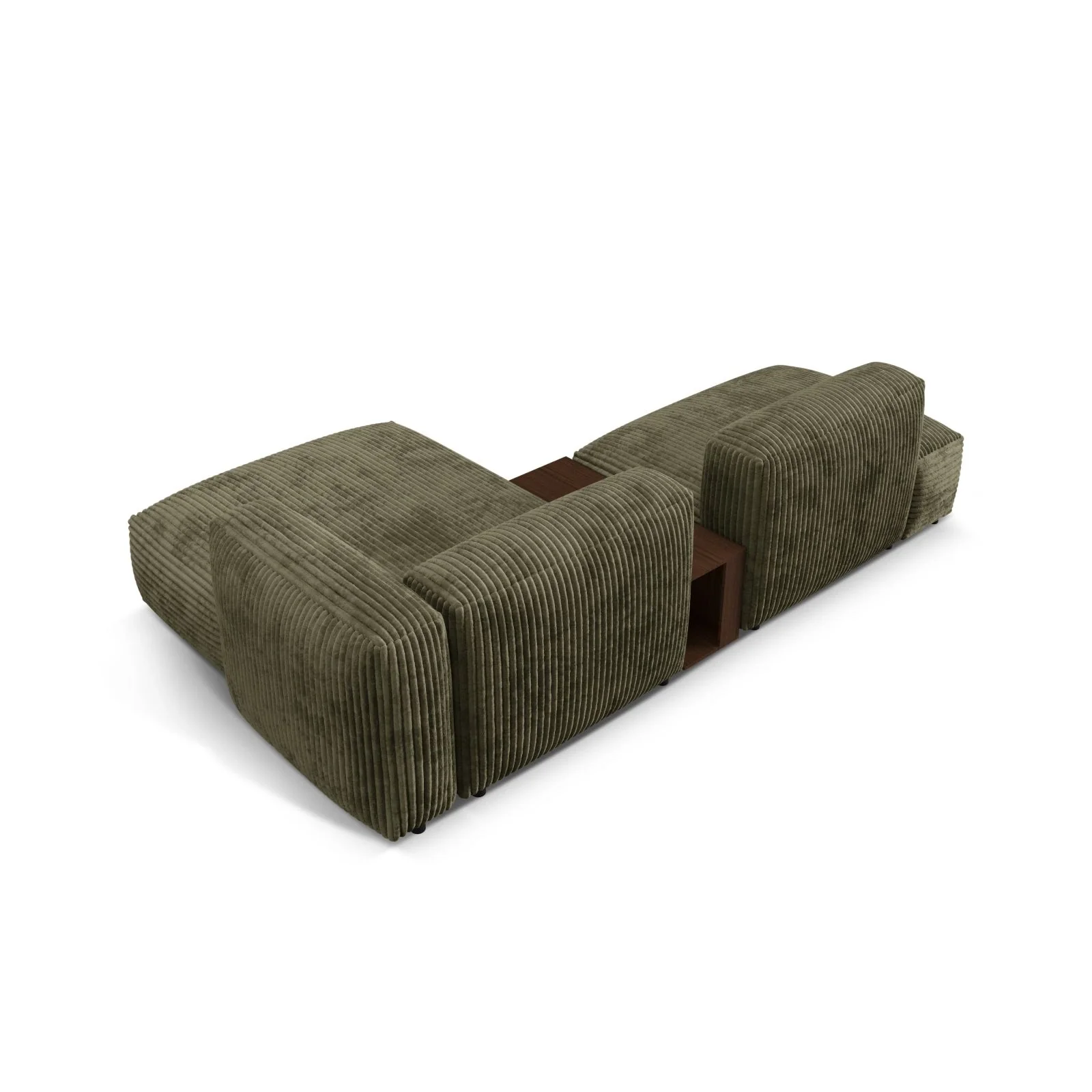 Martina modulares Ecksofa, Rechte Seite, aus Samt, Cord oder Strukturstoff, 285x176 cm - Image 95