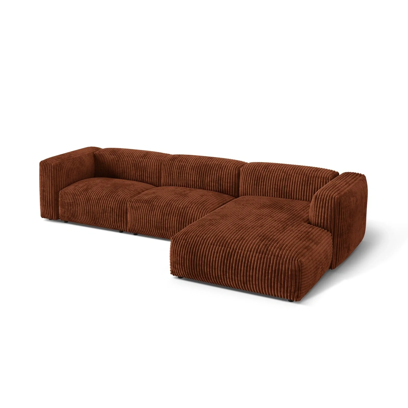 Martina modulares Ecksofa, Rechte Seite, Sitztiefe 76 cm, aus Samt, Cord, Boucle oder Strukturstoff, 330x176 cm - Image 106