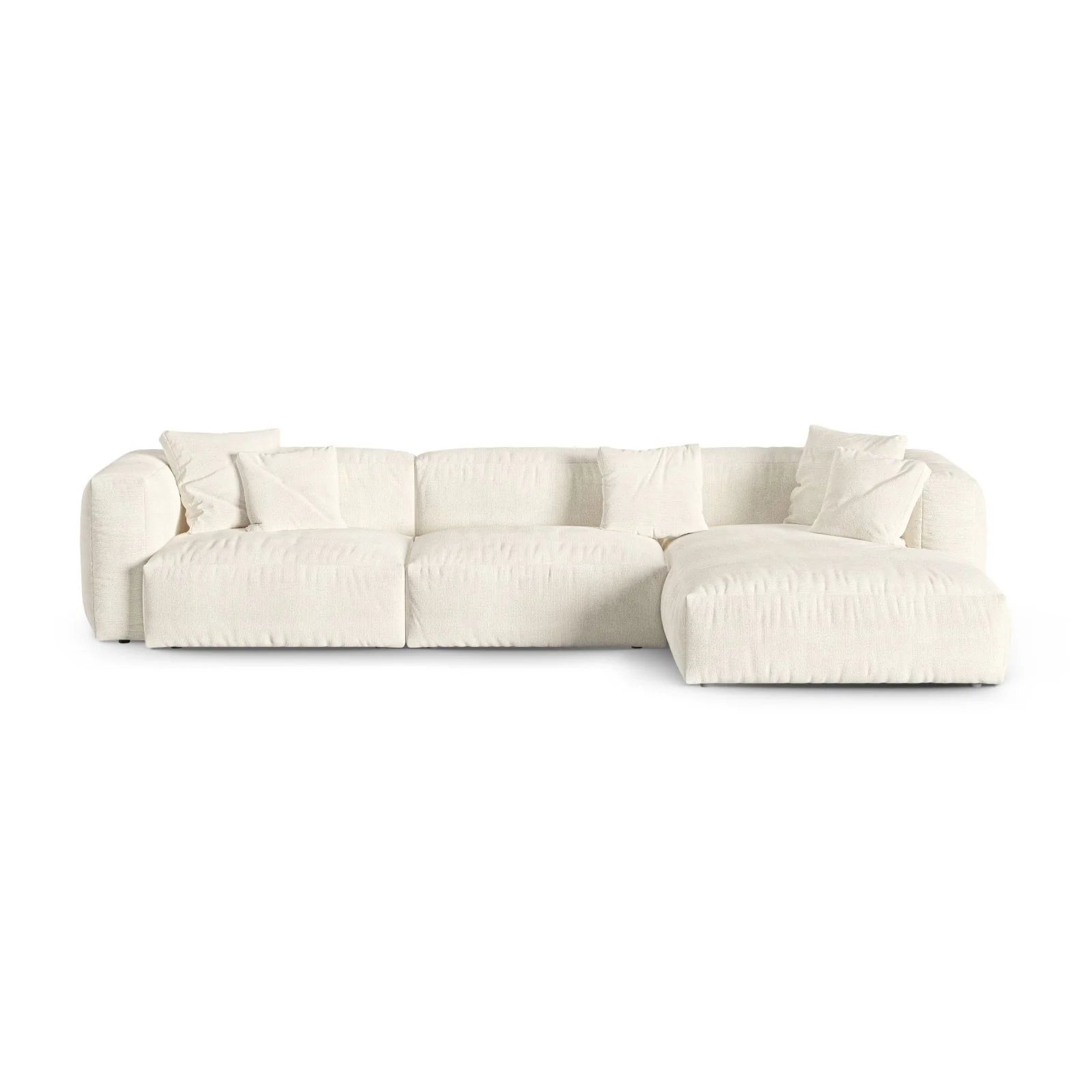 Martina modulares Ecksofa, Rechte Seite, Sitztiefe 90 cm, aus Samt, Cord, Boucle oder Strukturstoff, 330x176 cm - Image 139