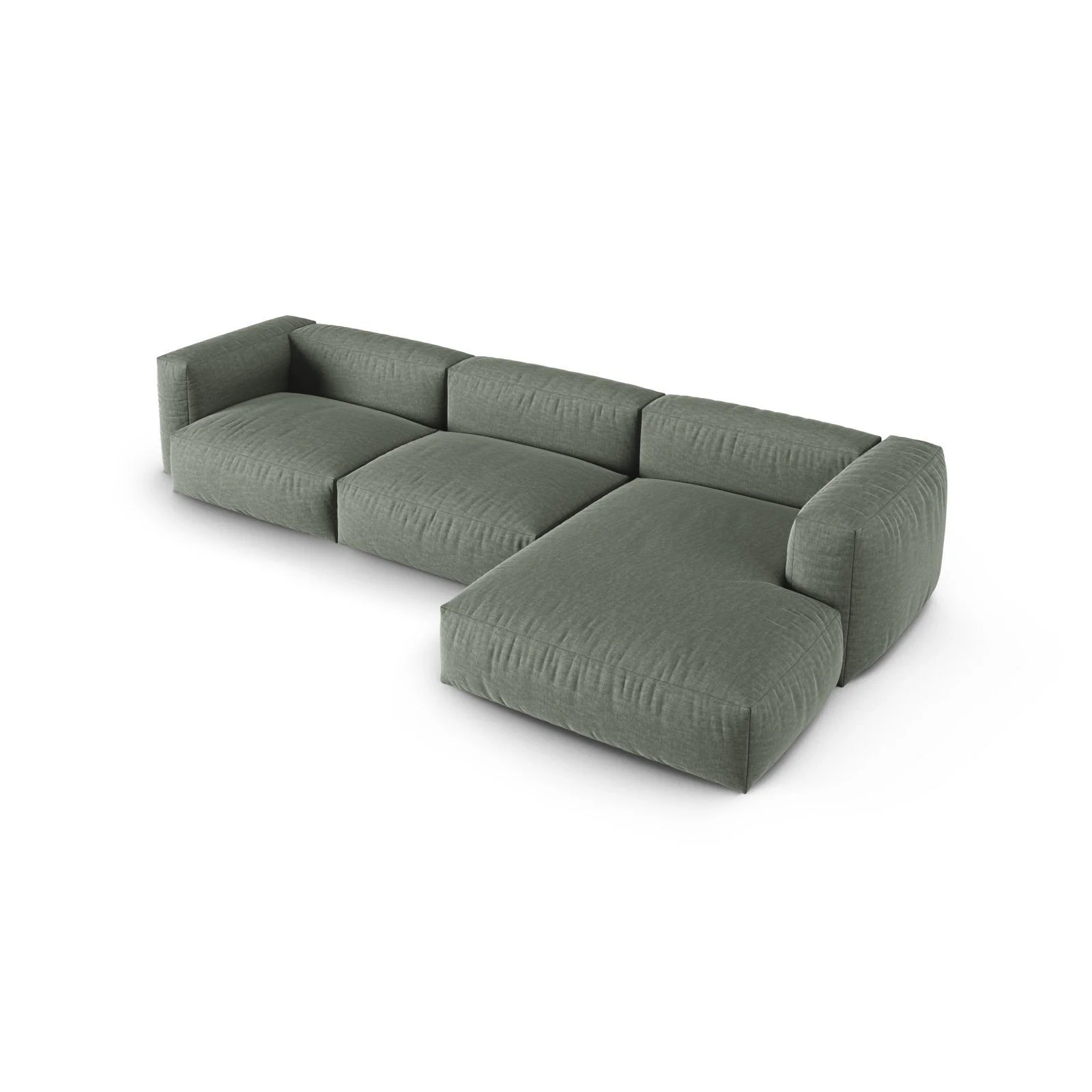 Martina modulares Ecksofa, Rechte Seite, Sitztiefe 90 cm, aus Samt, Cord, Boucle oder Strukturstoff, 330x176 cm - Image 46