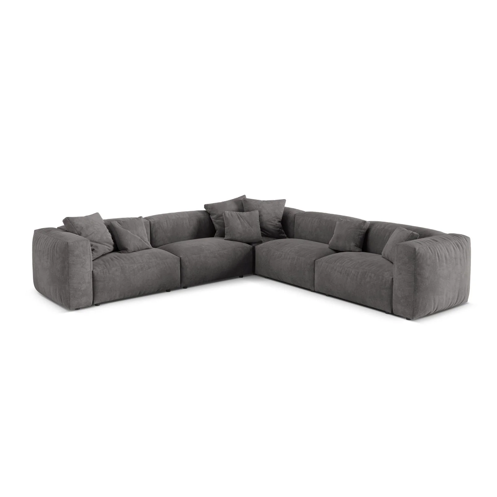 Martina modulares Ecksofa, Symmetrisch, Sitztiefe 76 cm, aus Samt, Cord, Boucle oder Strukturstoff, 316x316 cm - Image 21