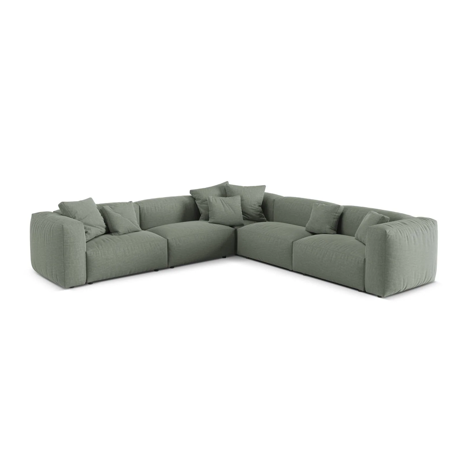 Martina modulares Ecksofa, Symmetrisch, Sitztiefe 76 cm, aus Samt, Cord, Boucle oder Strukturstoff, 316x316 cm - Image 29