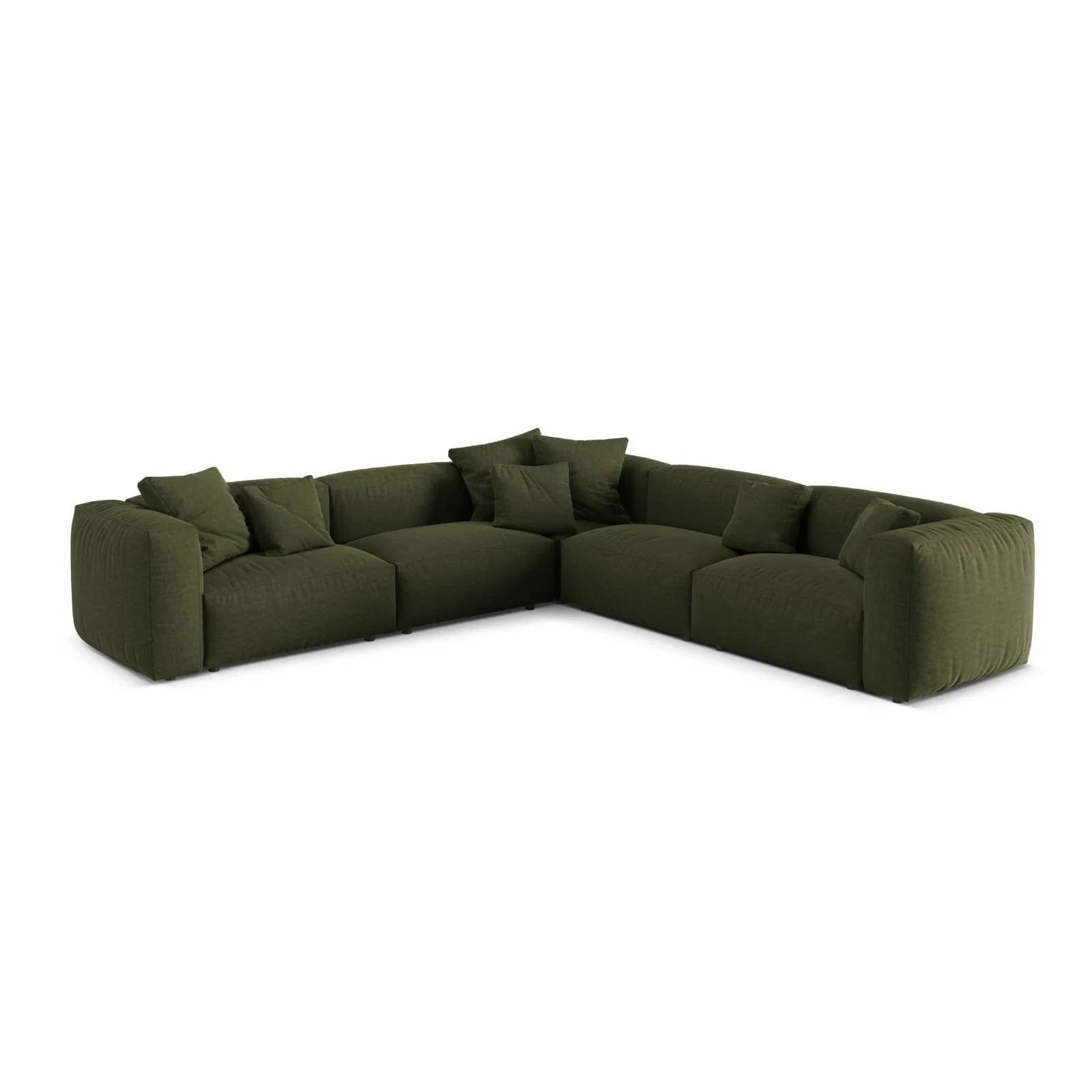 Martina modulares Ecksofa, Symmetrisch, Sitztiefe 76 cm, aus Samt, Cord, Boucle oder Strukturstoff, 316x316 cm - Image 45